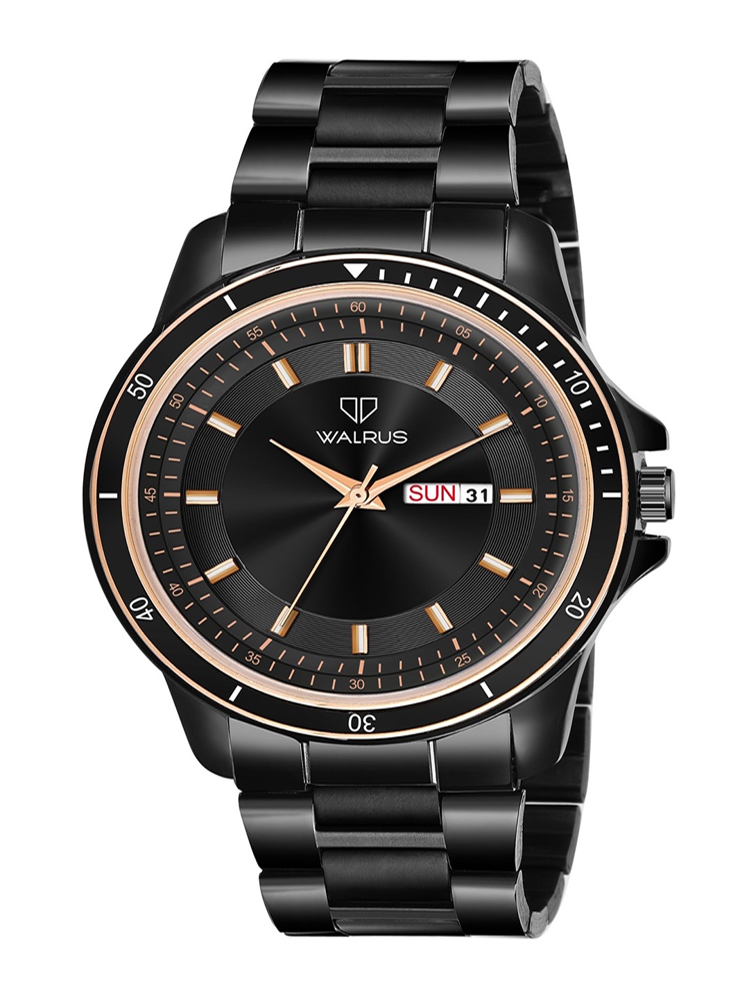 

Walrus Men Brass Embellished Dial & Stainless Steel Analogue Watch WWTM-ELITE-XVIII-020206, Black