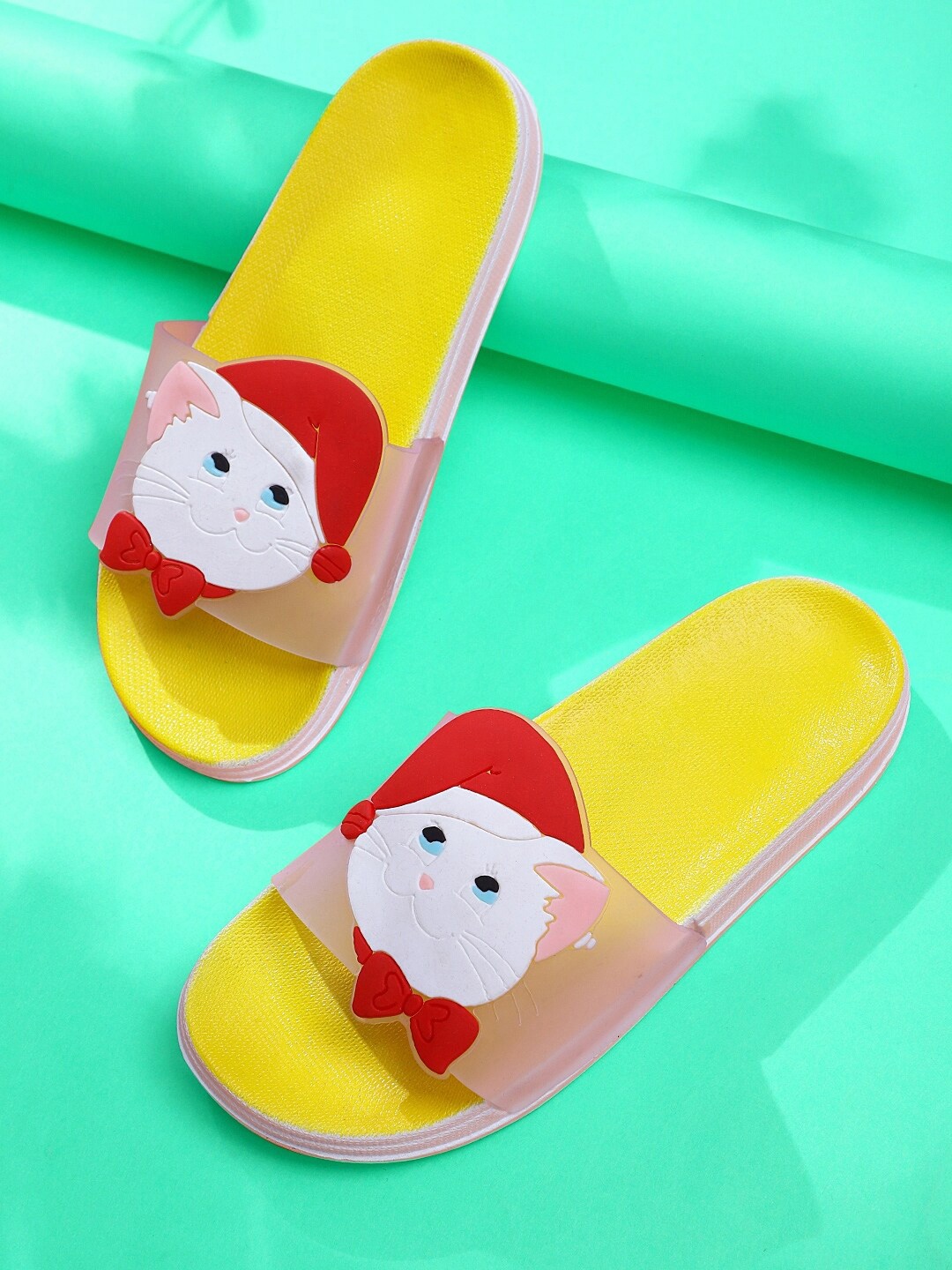 

Pampy Angel Women Rubber Sliders, Yellow