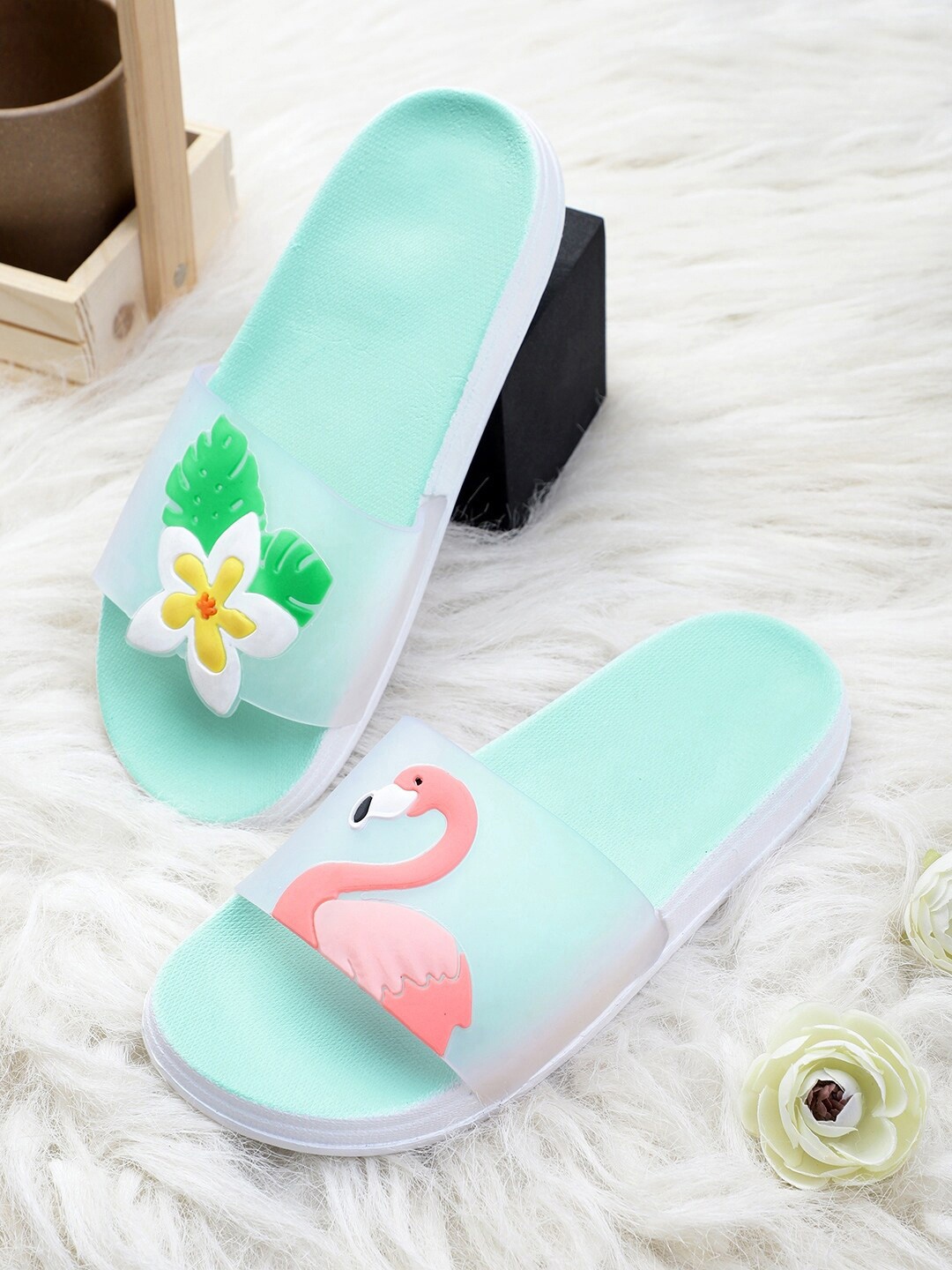 

Pampy Angel Women Rubber Sliders, Blue