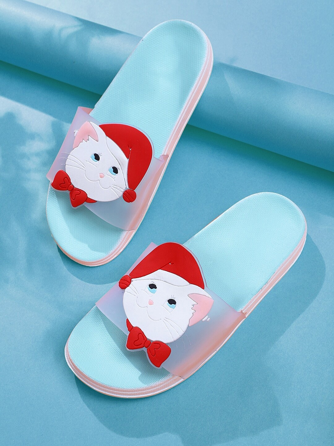 

Pampy Angel Women Printed Rubber Sliders, Blue