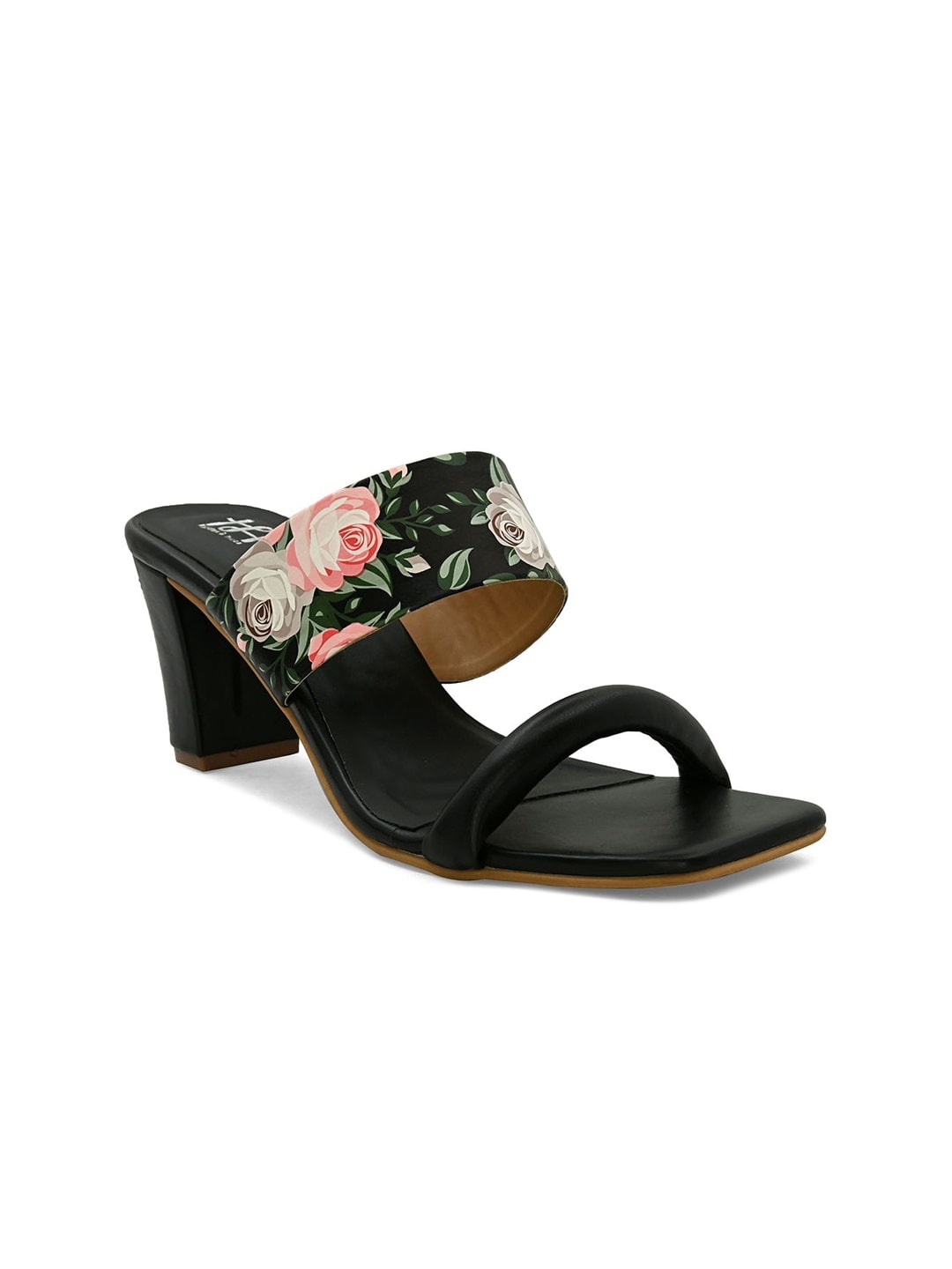 

Hydes N Hues Women Printed Open Toe Block Heels, Black