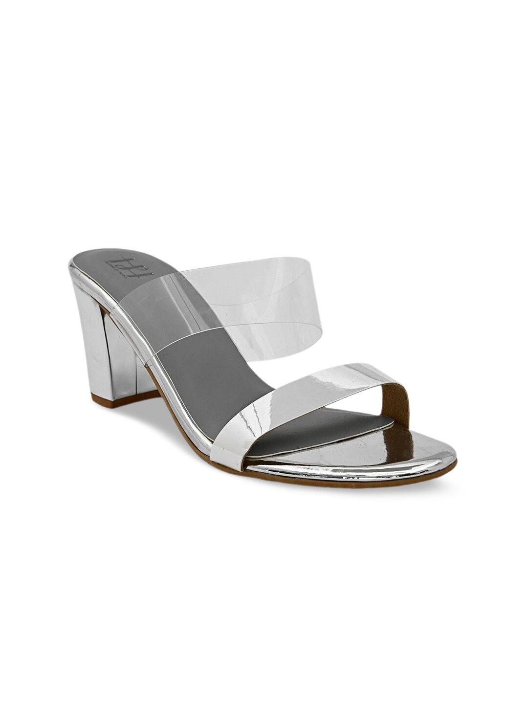 

Hydes N Hues Women Open Toe Block Heels, Silver
