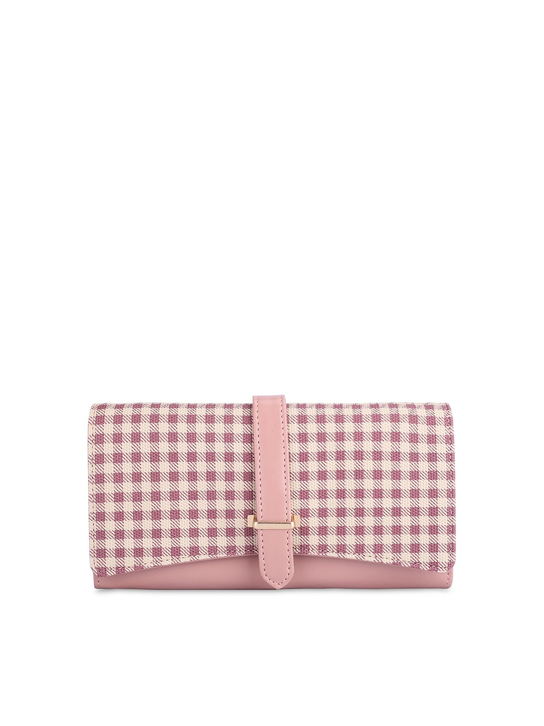 

THE CLOWNFISH Dhanvi Women Checked Two Fold Wallet, Pink