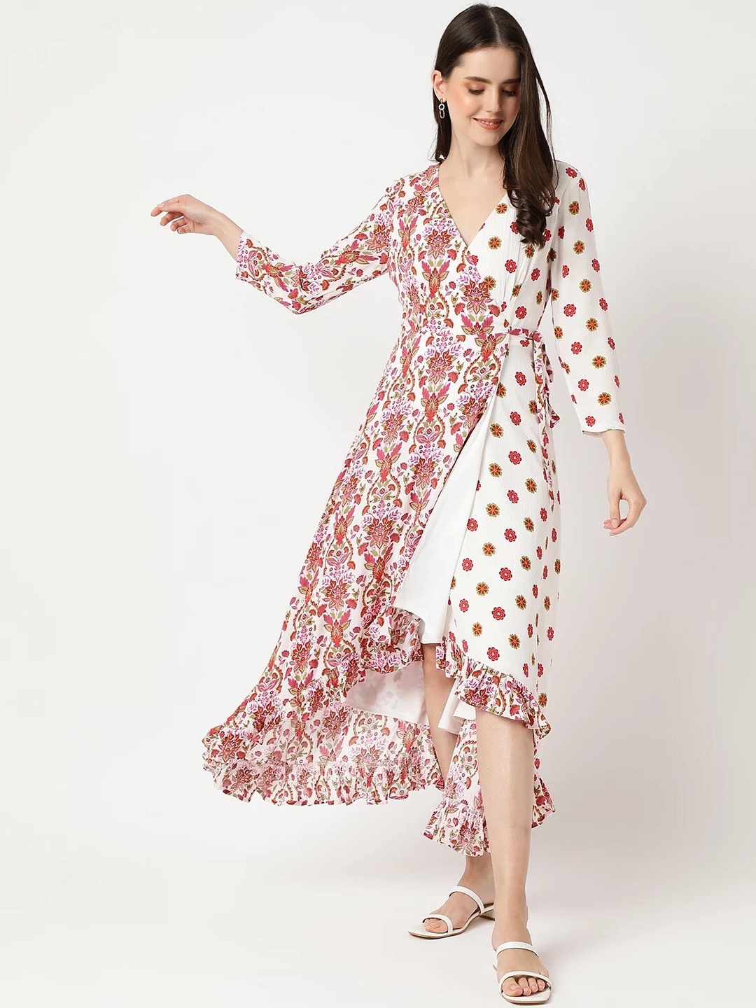 

Marks & Spencer Floral Printed Maxi Wrap Dress, Red