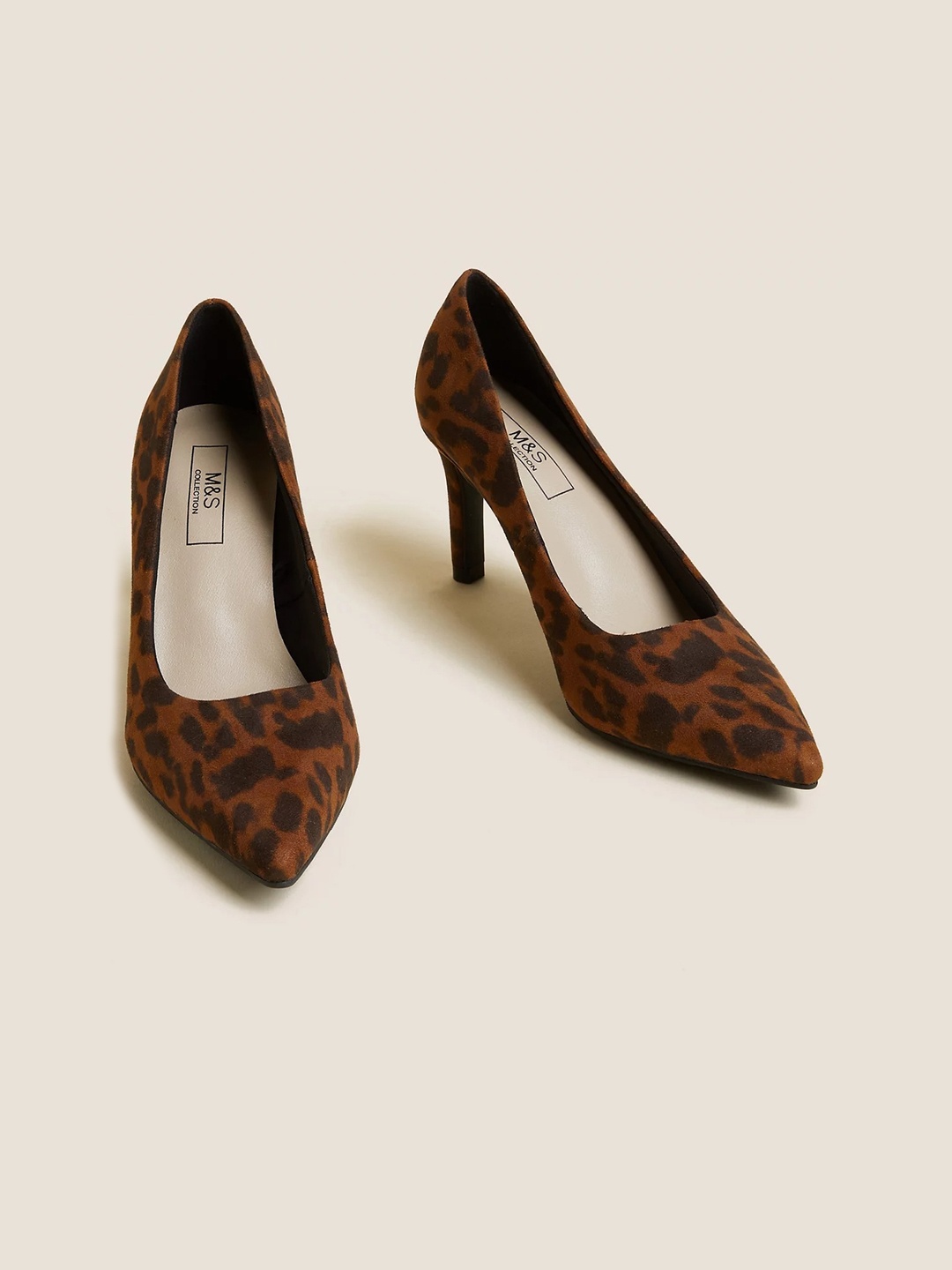 

Marks & Spencer Women Printed Kitten Pumps, Brown