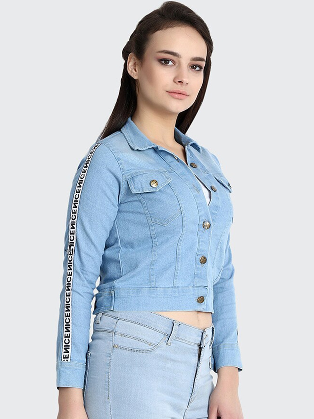 

BUY NEW TREND Women Lightweight Crop Denim Jacket, Blue