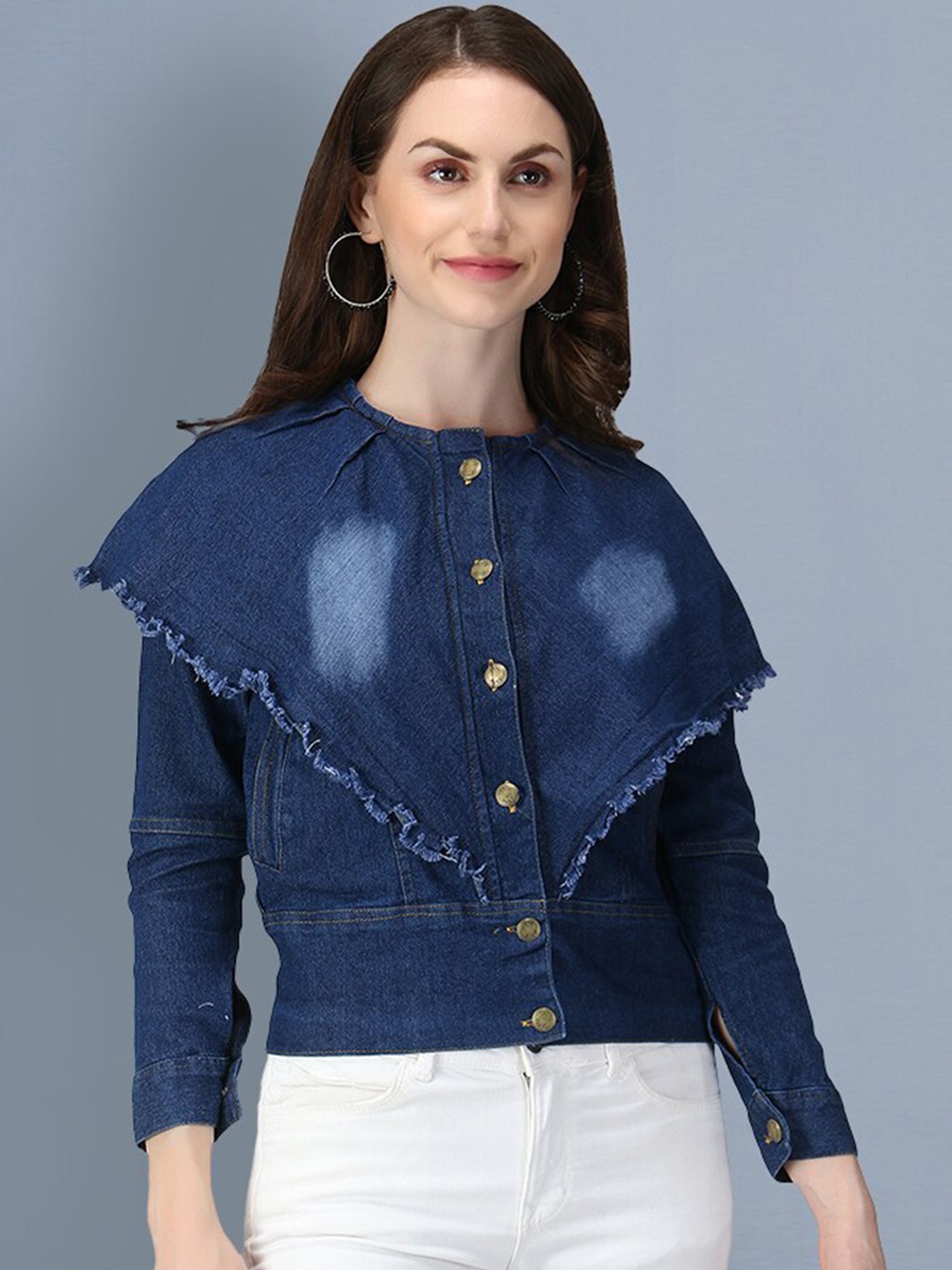 

BUY NEW TREND Women Lightweight Crop Denim Jacket, Blue
