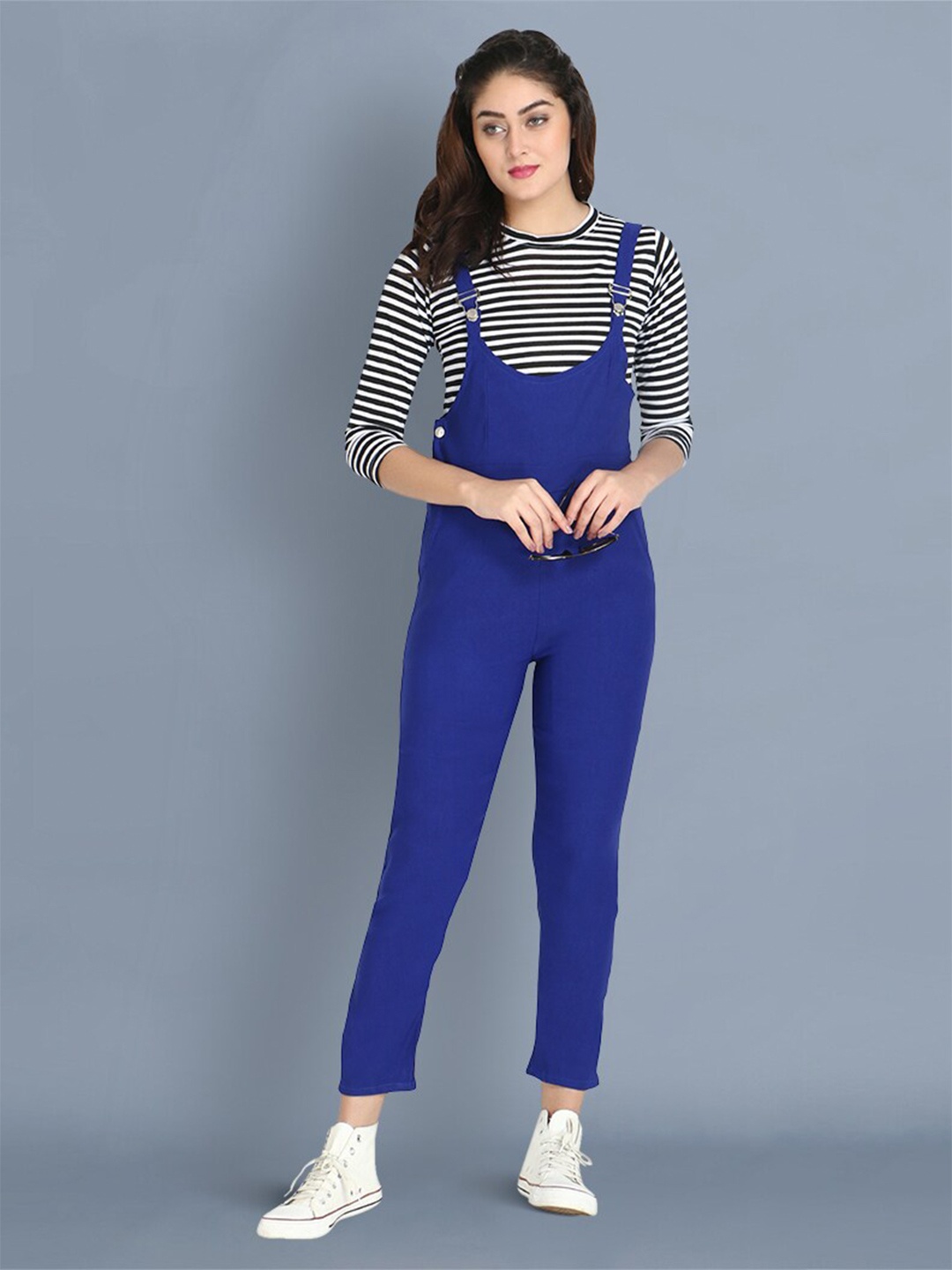 

BUY NEW TREND Women Straight Leg Dungarees, Blue