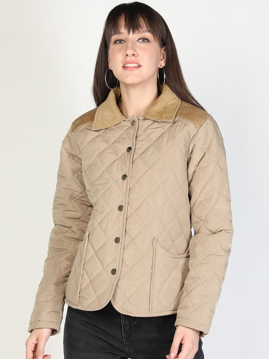 

HONNETE Women Lightweight Outdoor Quilted Jacket, Beige