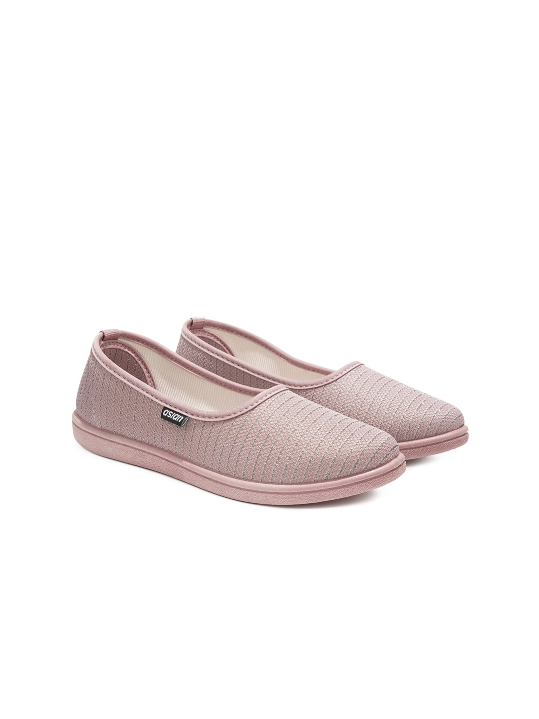 

ASIAN Women Woven Design Lightweight Slip-On Sneakers, Peach