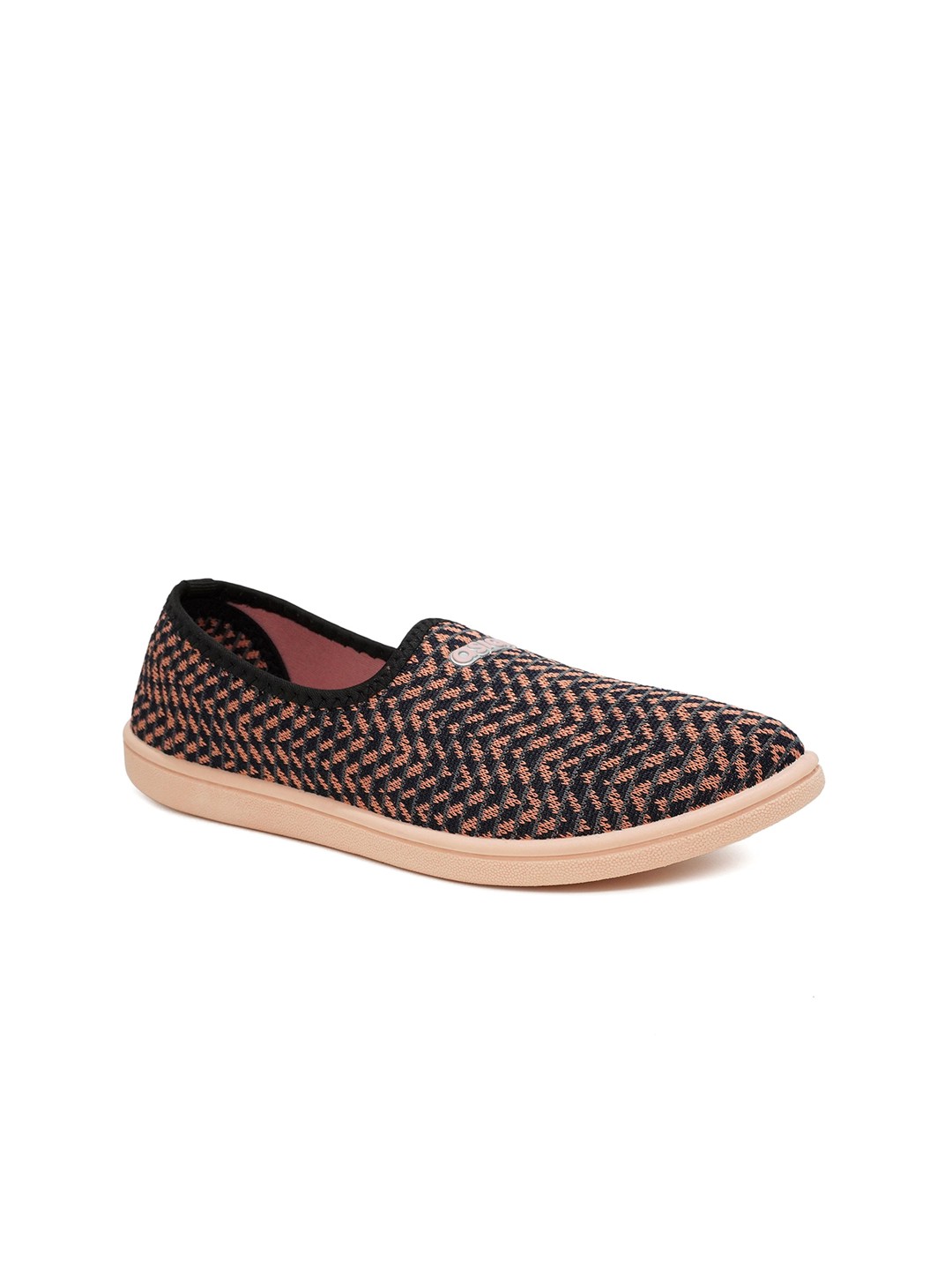 

ASIAN Women Printed Lightweight Slip-On Sneakers, Peach
