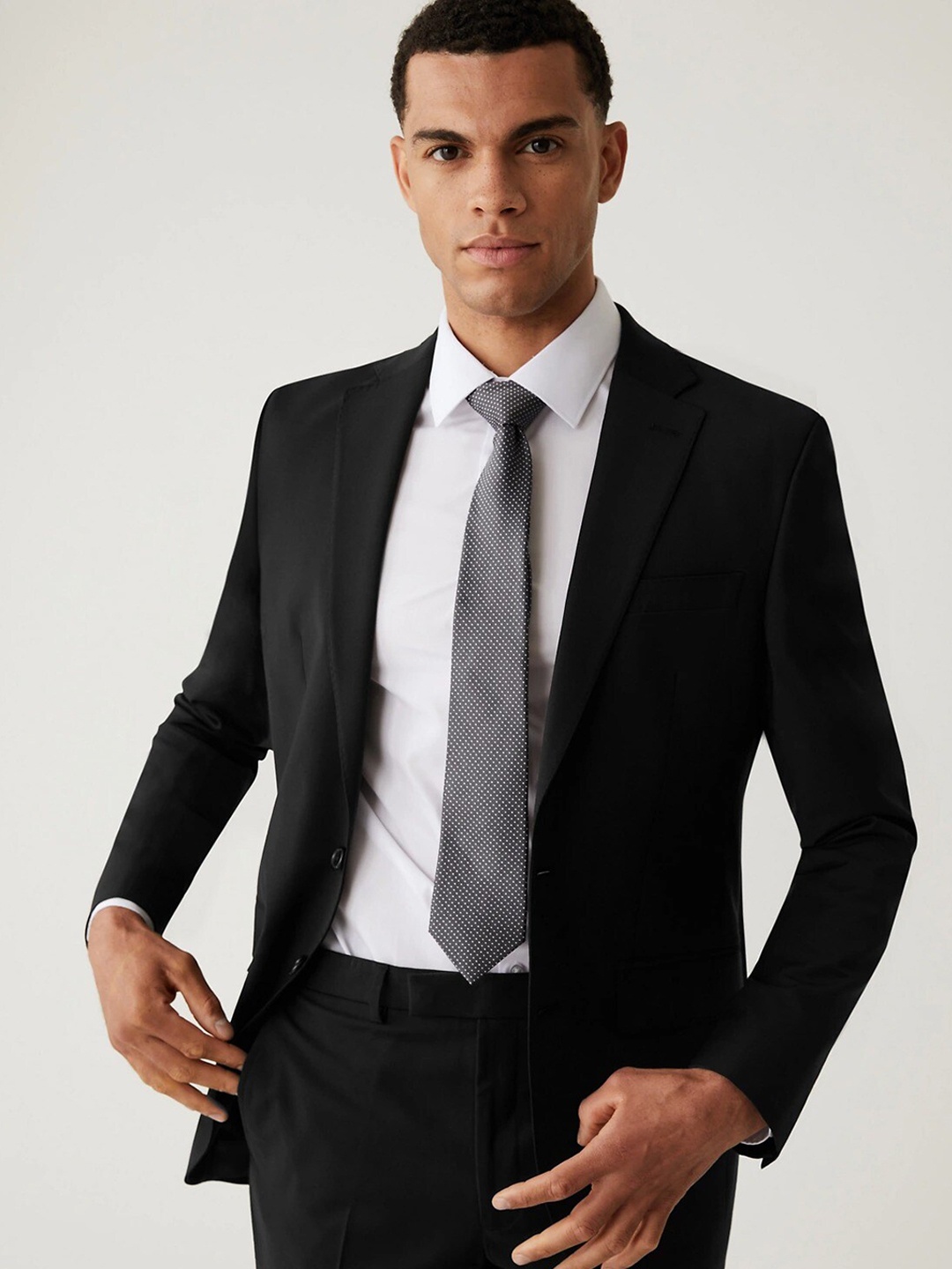 

Marks & Spencer Men Single-Breasted Formal Blazer, Black