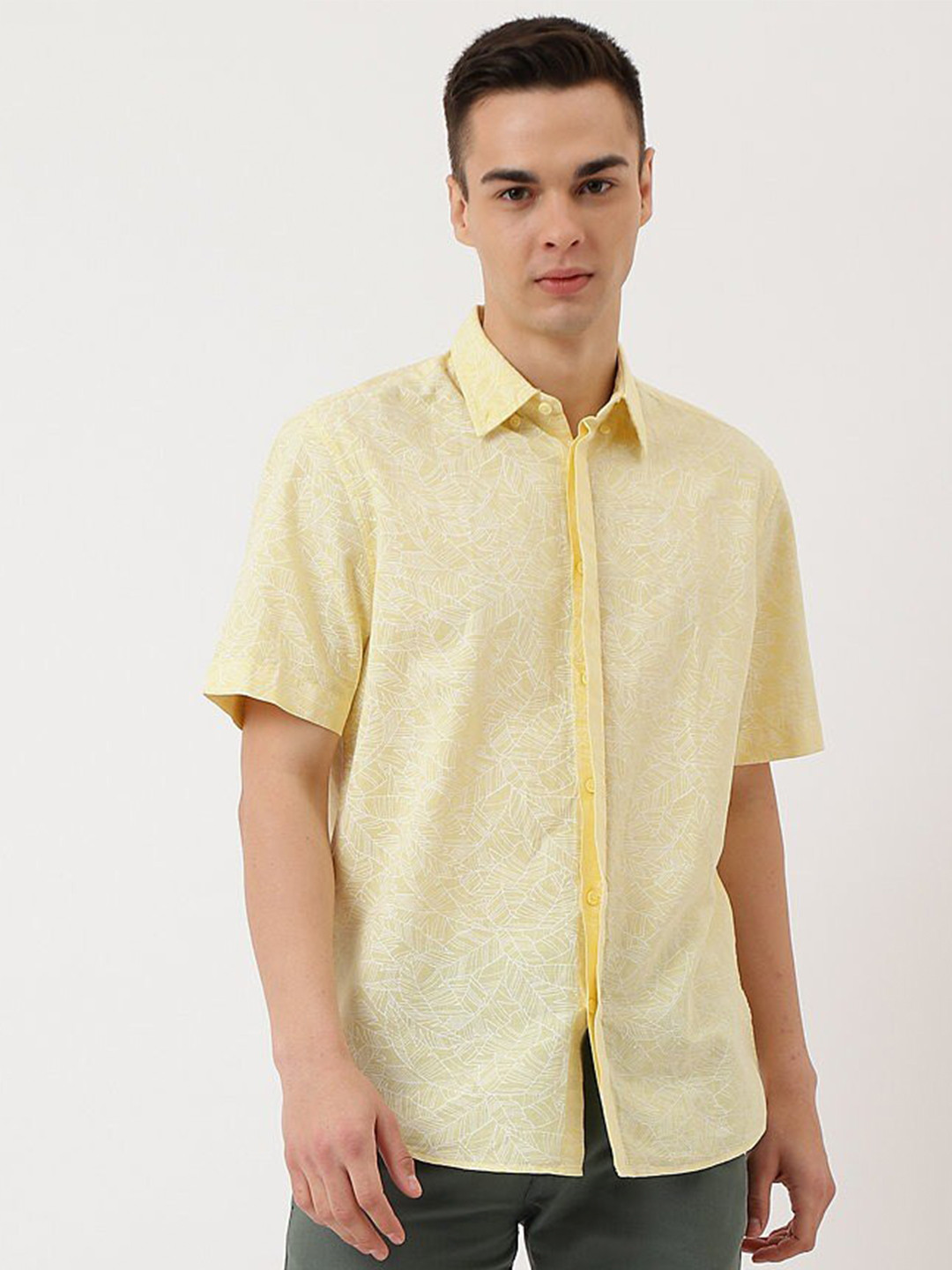 

Marks & Spencer Men Floral Printed Casual Shirt, Yellow