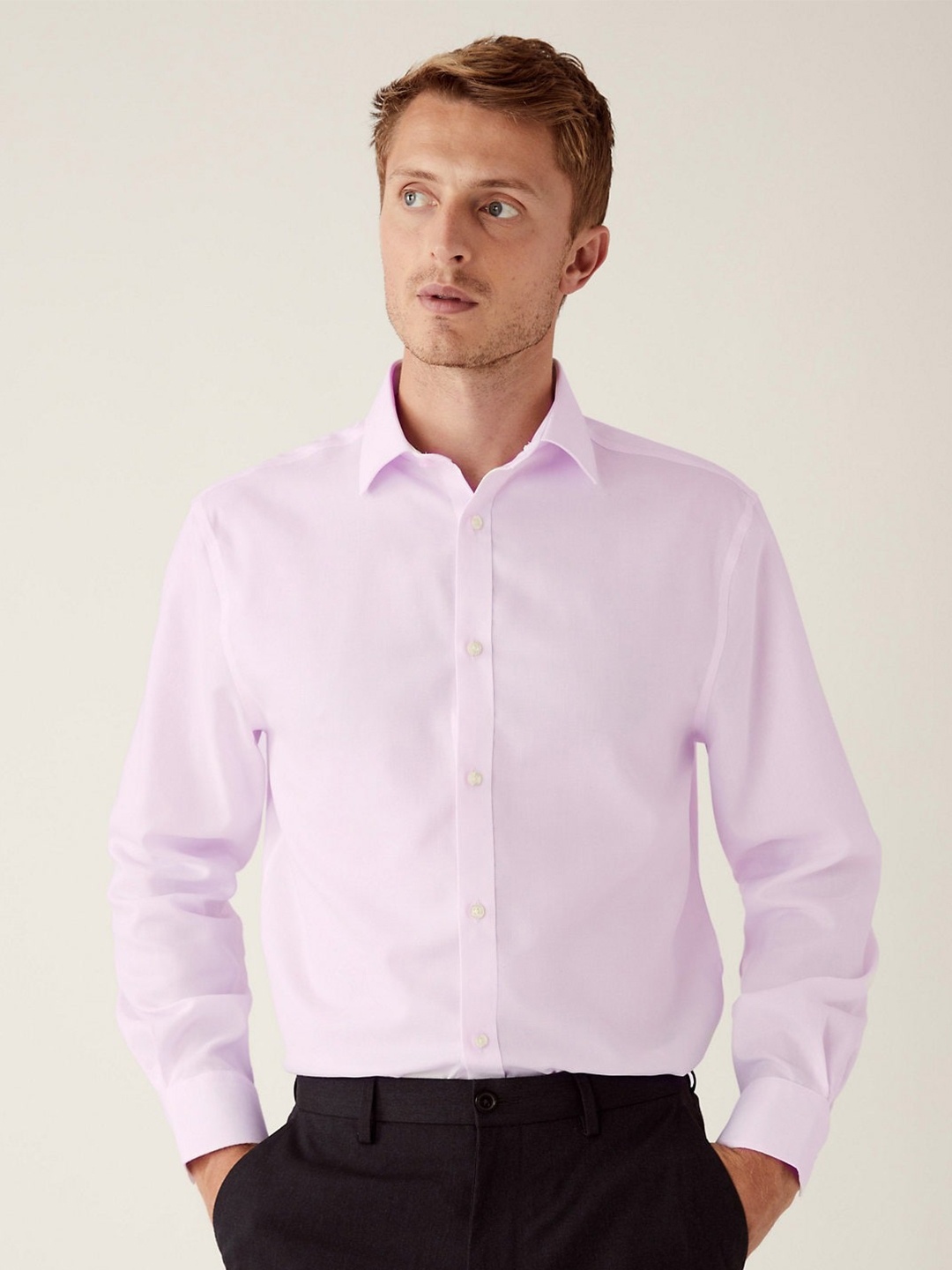 

Marks & Spencer Men Formal Pure Cotton Shirt, Pink