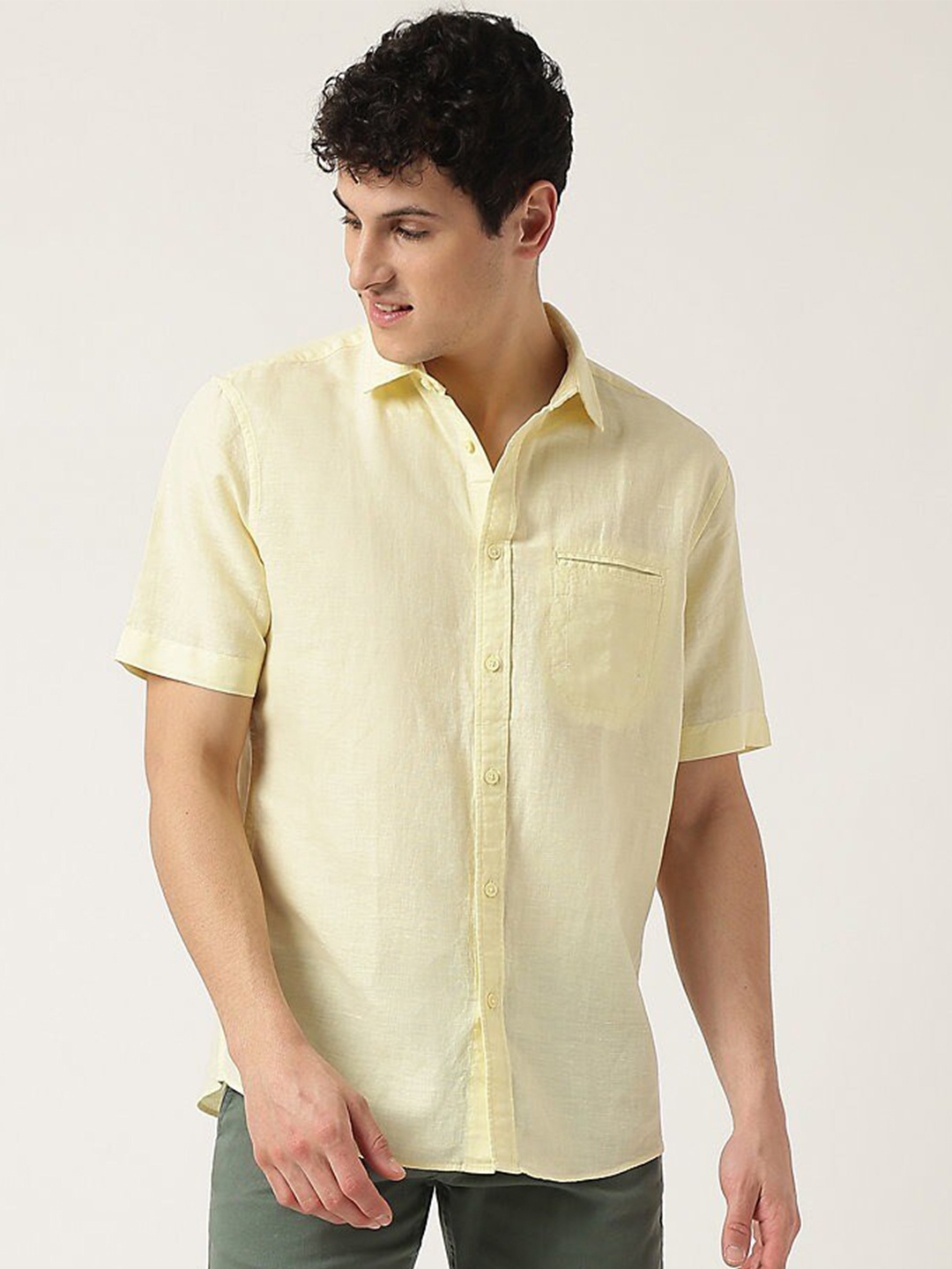 

Marks & Spencer Men Casual Cotton Shirt, Yellow