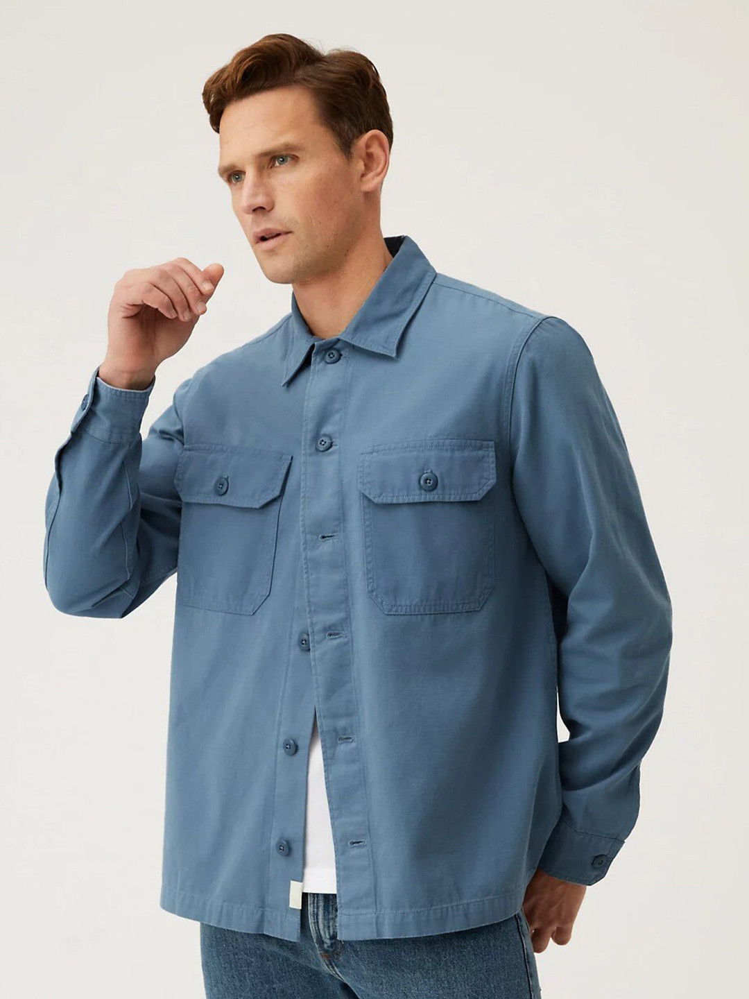 

Marks & Spencer Men Casual Cotton Shirt, Blue