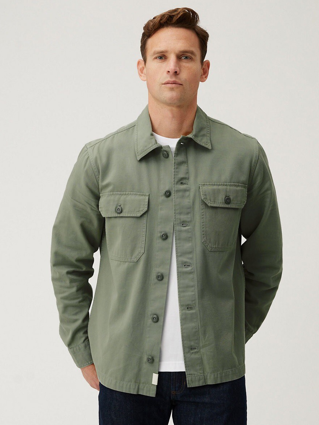 

Marks & Spencer Men Cotton Casual Shirt, Green