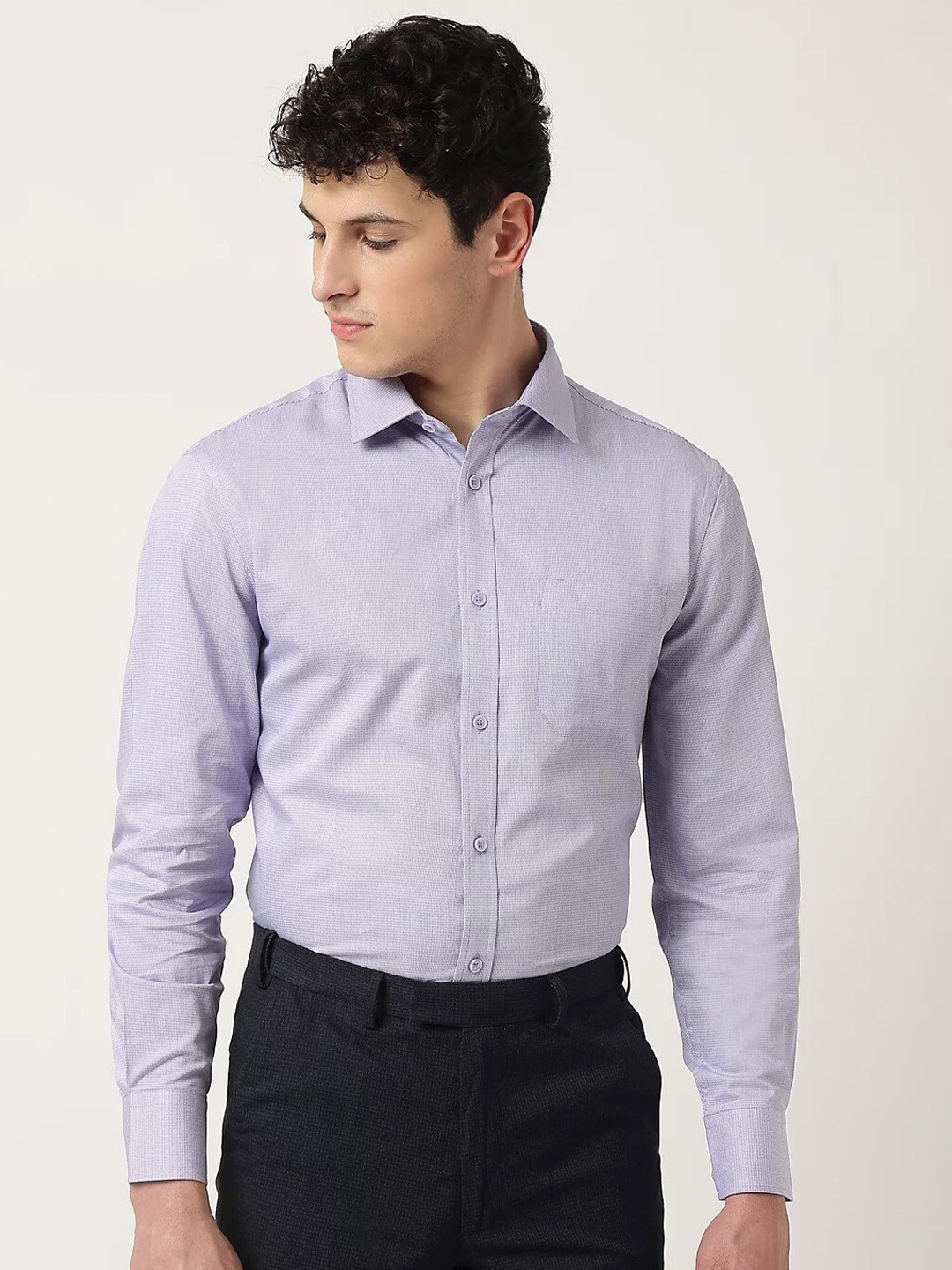 

Marks & Spencer Men Casual Cotton Shirt, Purple