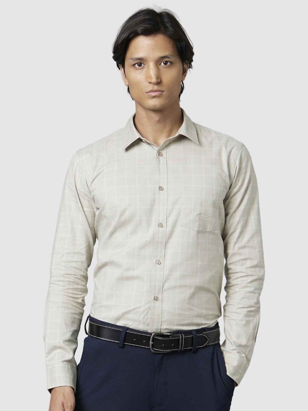 

Celio Men Classic Formal Cotton Shirt, Beige