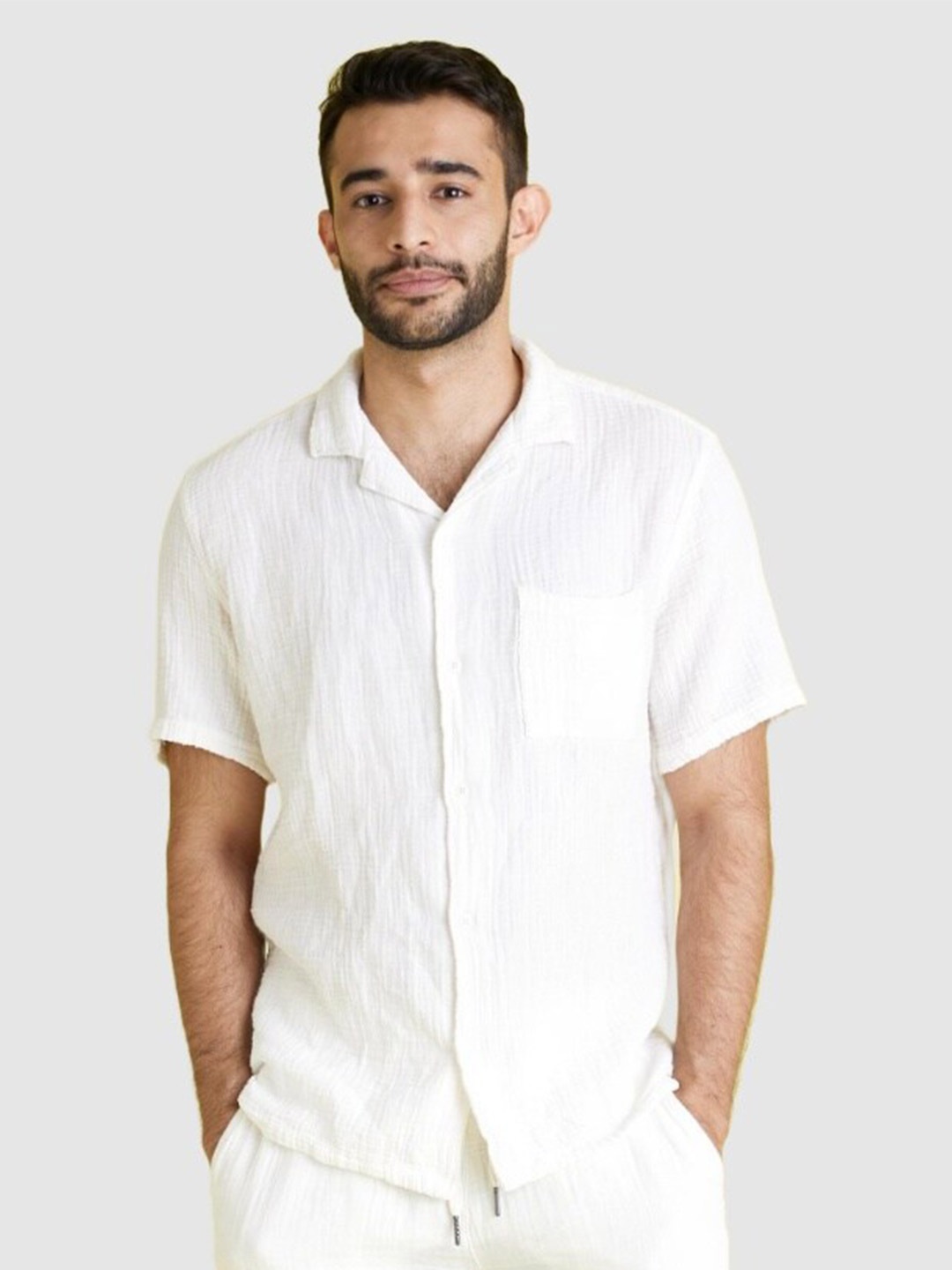 

Celio Men Classic Cotton Casual Shirt, White