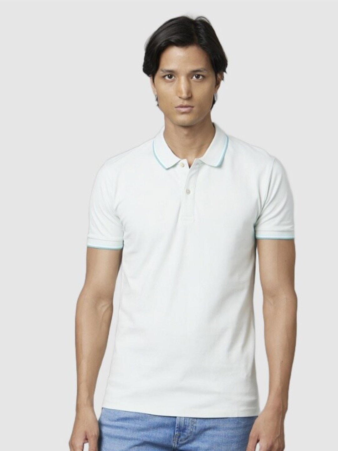 

Celio Men Polo Collar Slim Fit Cotton T-shirt, White