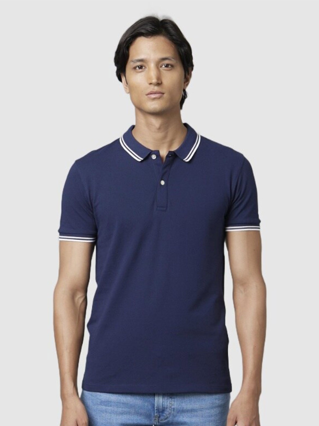 

Celio Men Polo Collar Cotton Slim Fit T-shirt, Navy blue