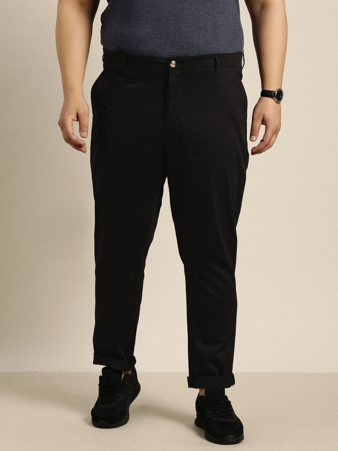 

Sztori Men Plus Size Trousers, Black