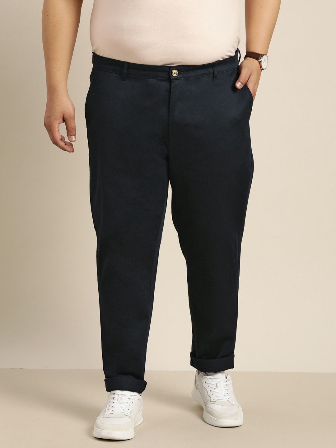 

Sztori Men Plus Size Trousers, Navy blue