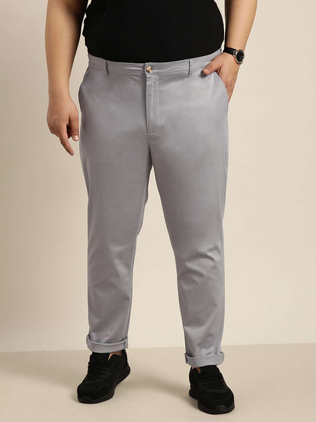 

Sztori Men Plus Size Trousers, Grey