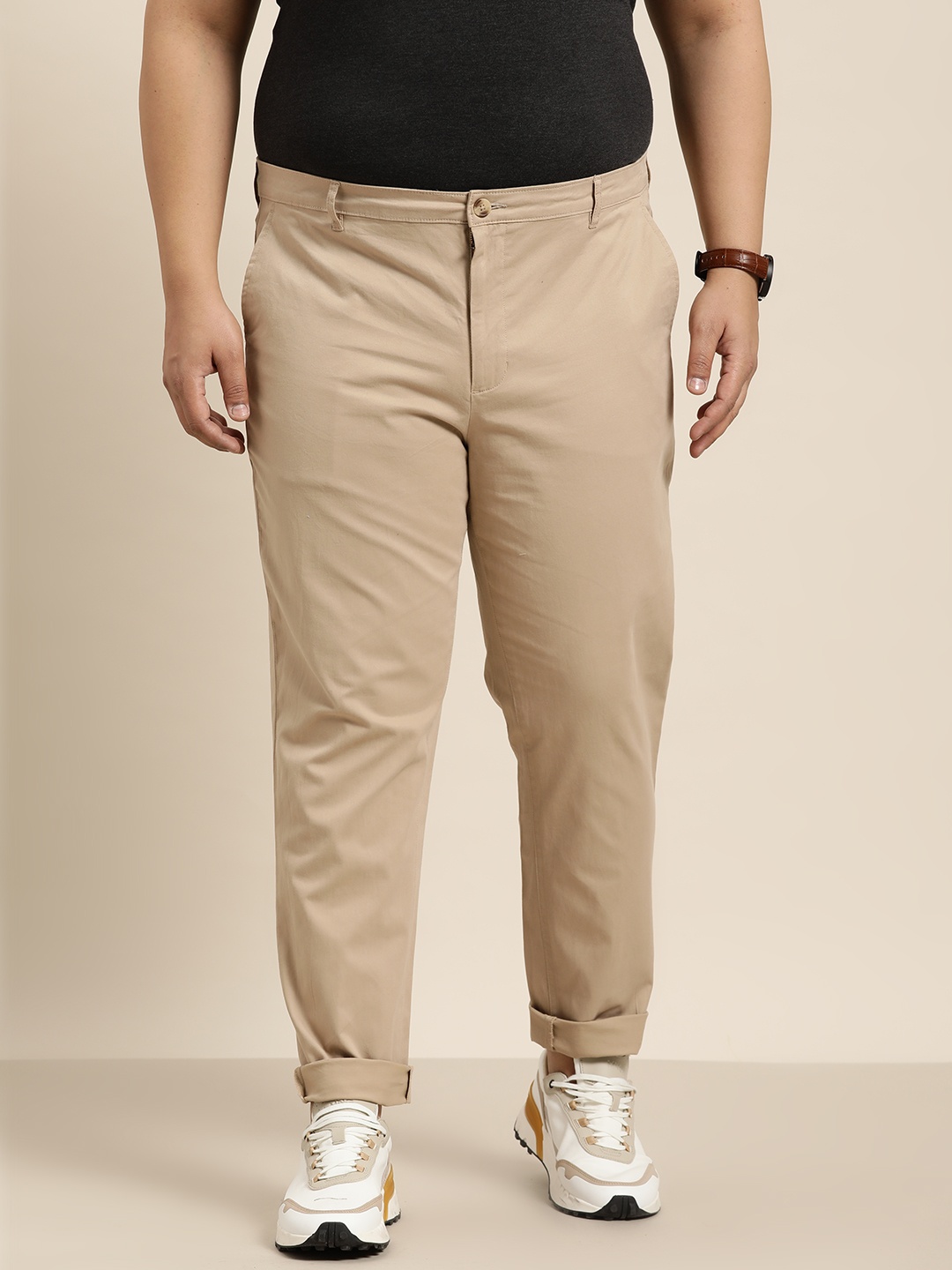 

Sztori Men Plus Size Trousers, Beige