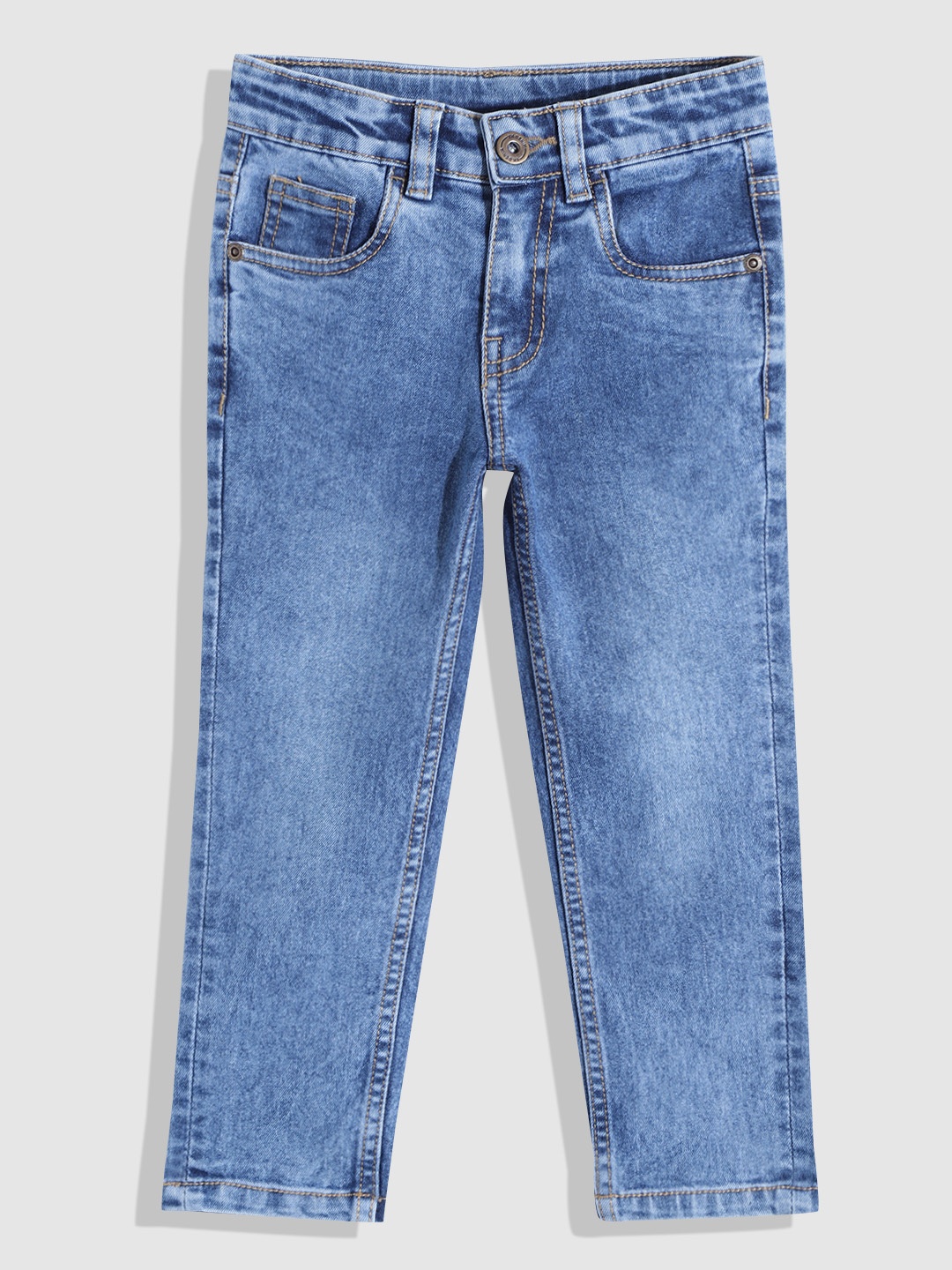 

YK Boys Light Fade Stretchable Regular Jeans, Blue