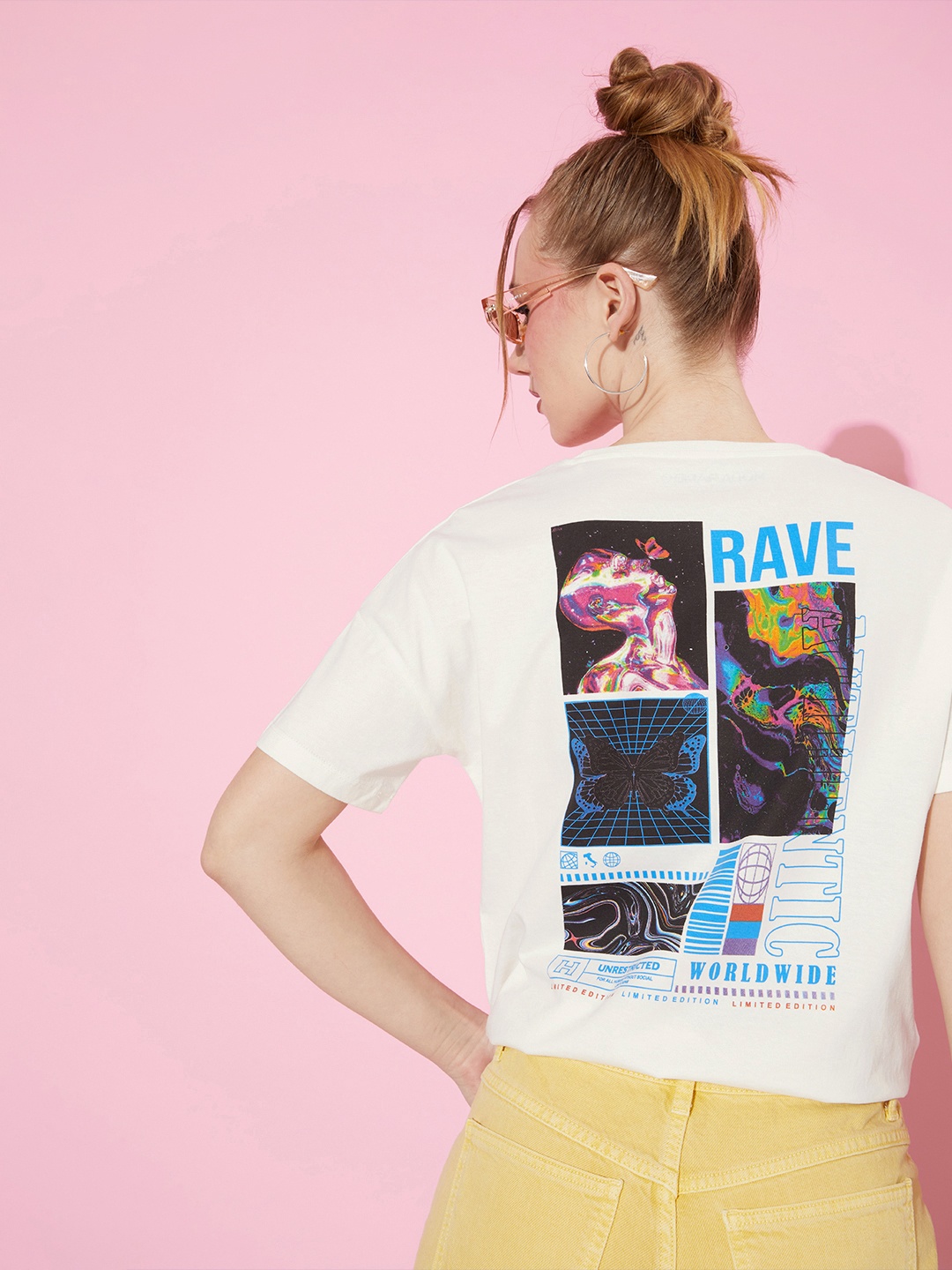 

Moda Rapido Women Snow White Pure Cotton 90's Hollaback Poster Graphics T-shirt
