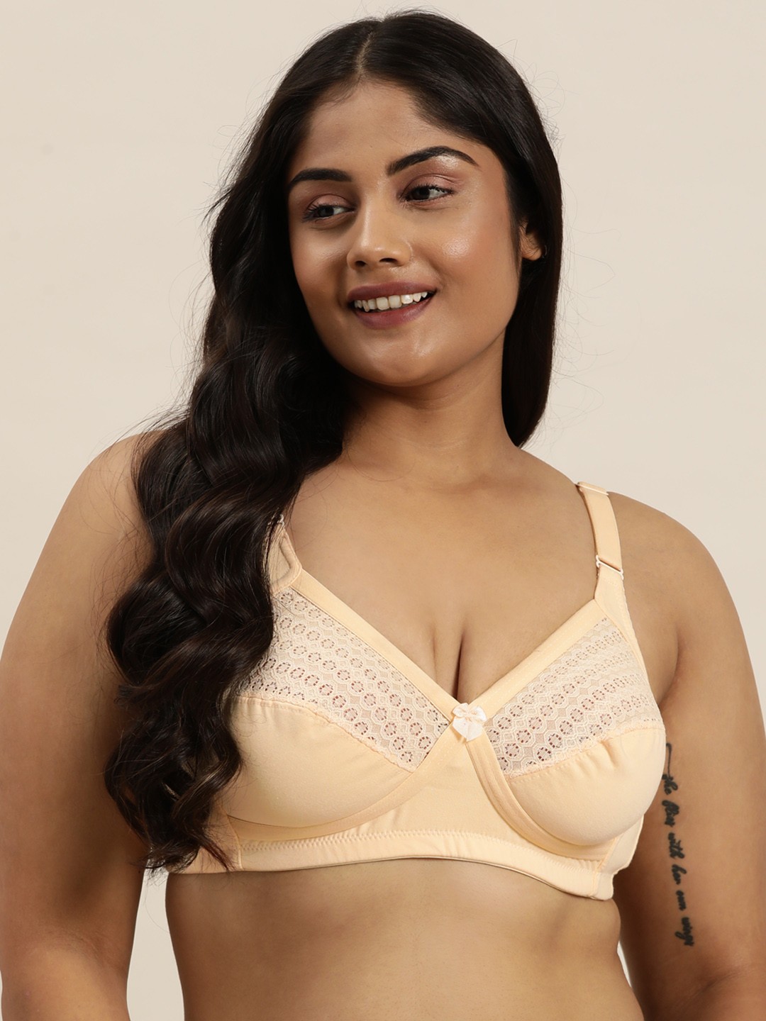 

Sztori Plus Size Medium Coverage Lace Bra -SZ12-GIN03-GIN03, Beige
