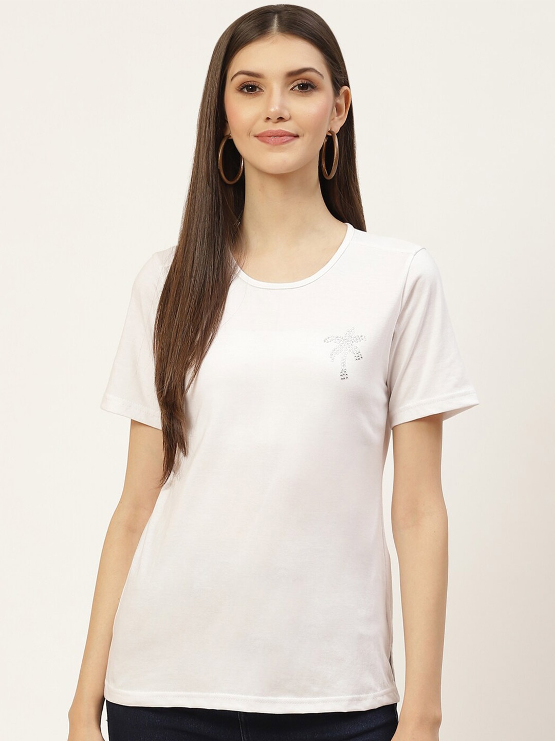 

BRINNS Women Pure Cotton T-shirt, White