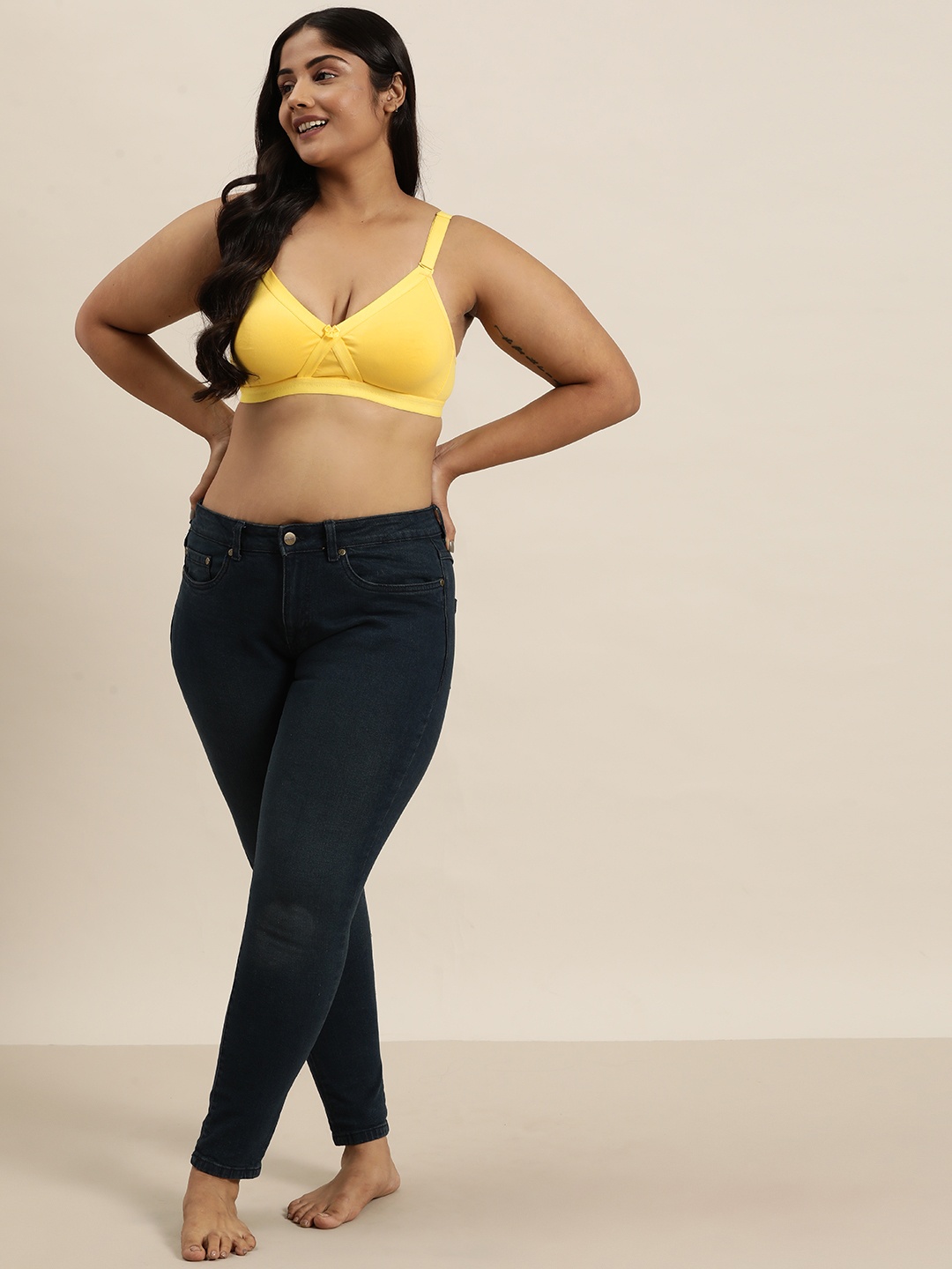 

Sztori Plus Size Medium Coverage T-Shirt Bra, Yellow