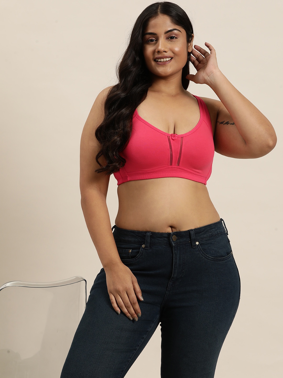 

Sztori Plus Size Medium Coverage T-Shirt Bra, Pink