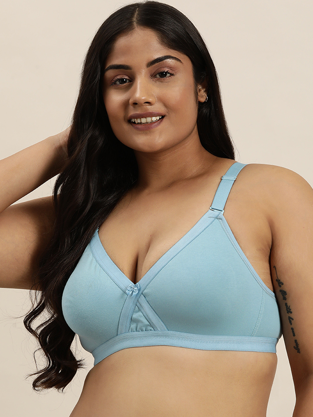 

Sztori Plus Size Medium Coverage T-Shirt Bra, Blue