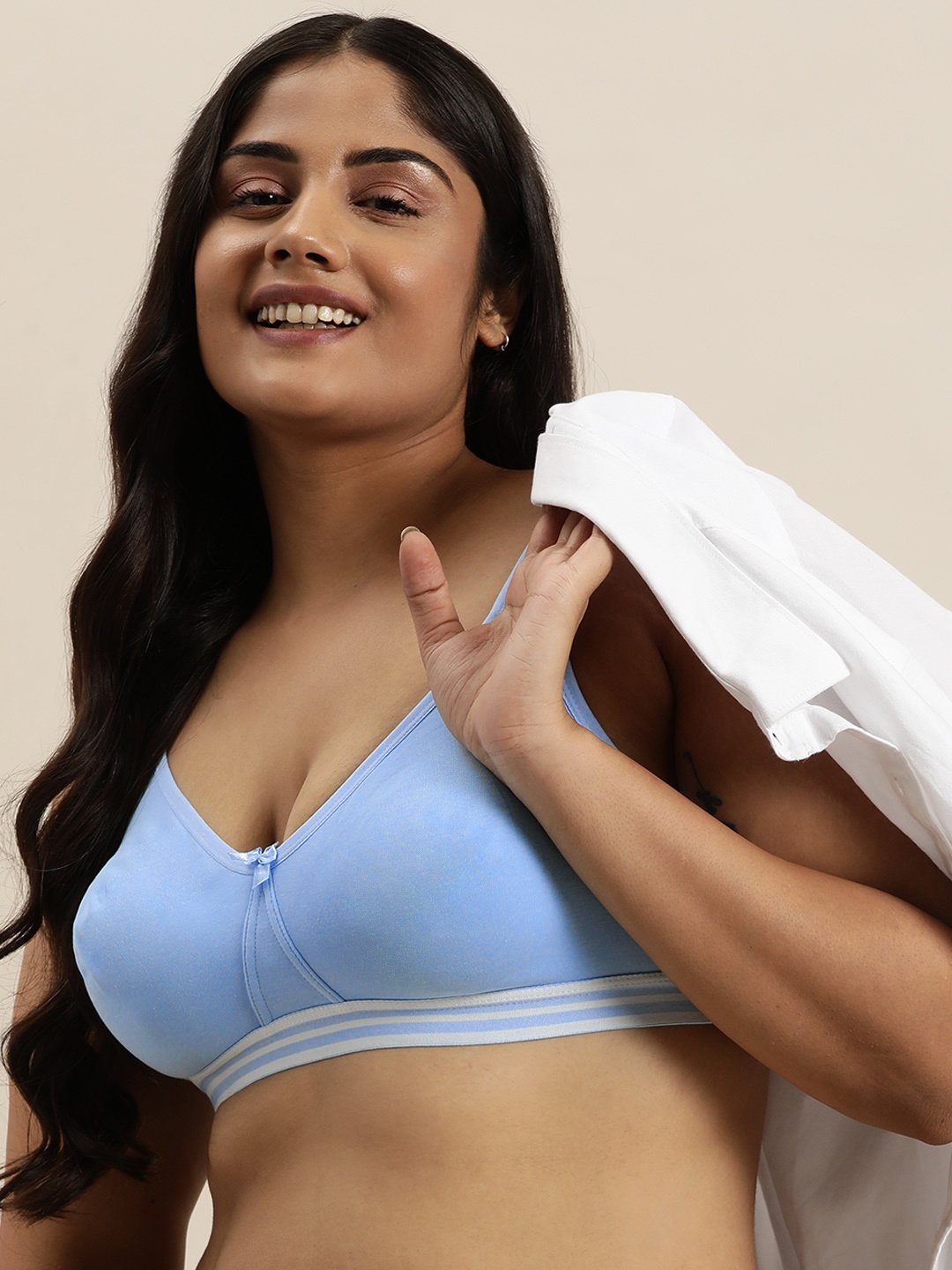 

Sztori Plus Size Medium Coverage T-Shirt Bra, Blue