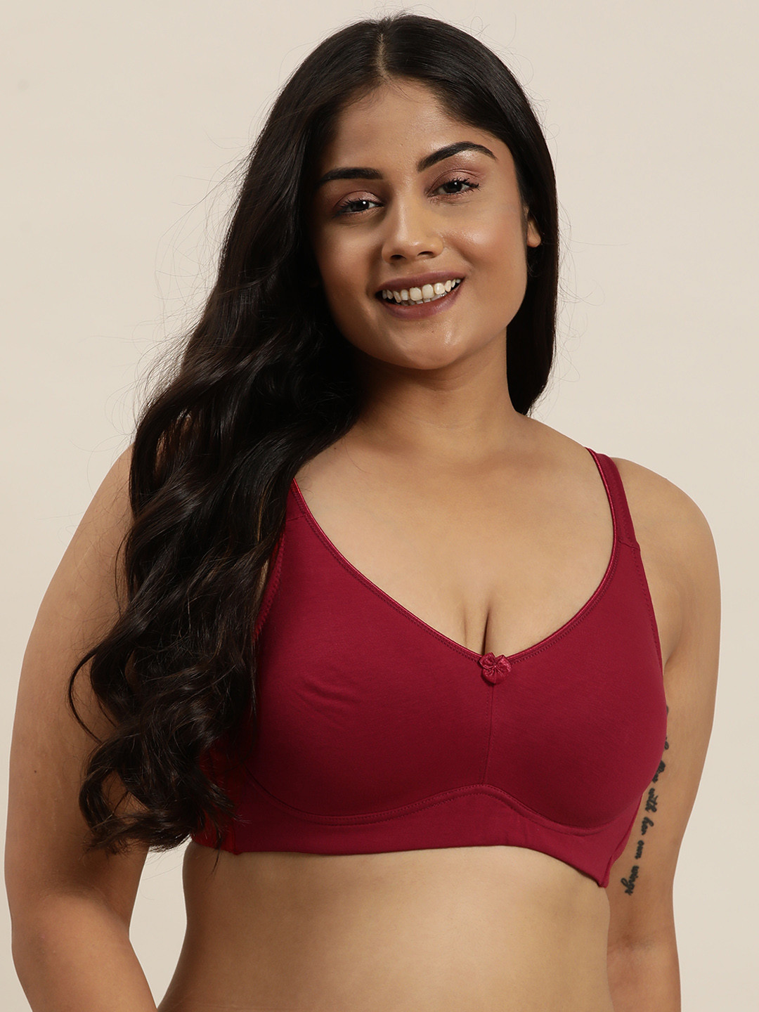 

Sztori Plus Size Medium Coverage Non-Wired T-Shirt Bra, Maroon
