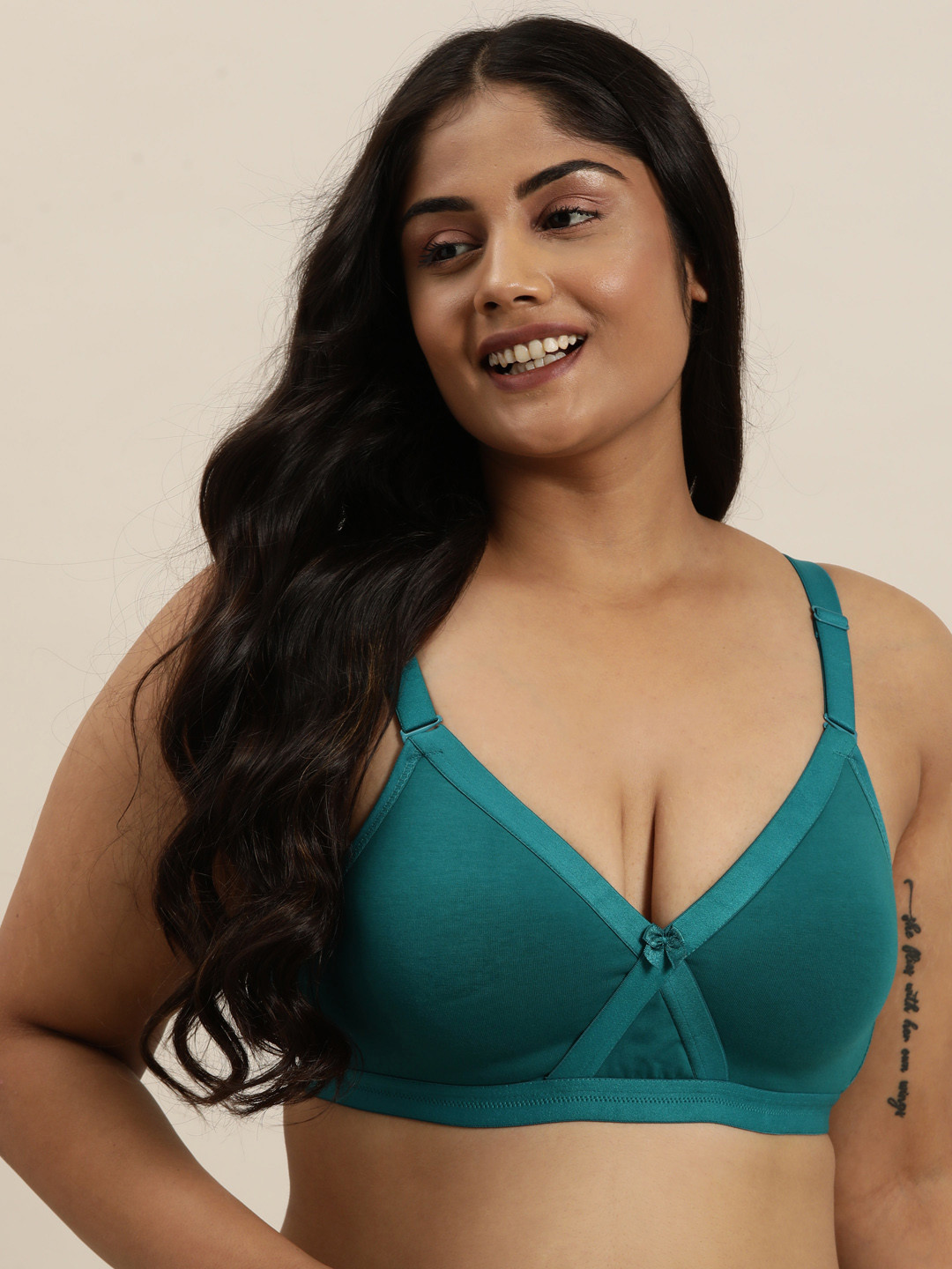 

Sztori Plus Size Medium Coverage Non-Wired T-Shirt Bra, Teal
