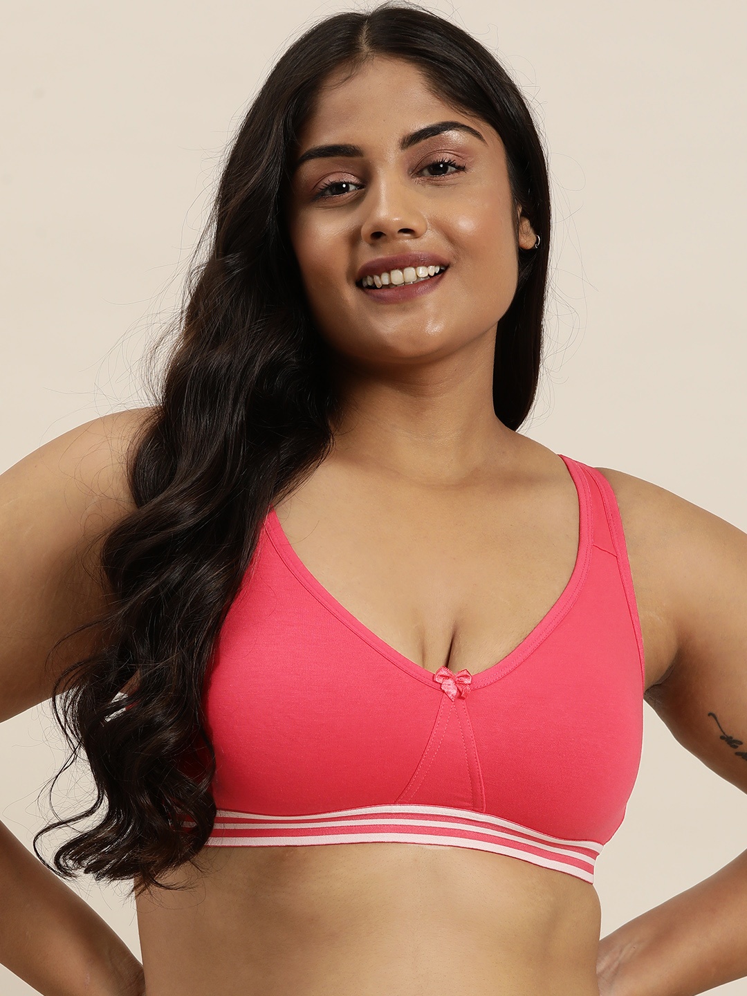 

Sztori Plus Size Medium Coverage Non-Wired T-Shirt Bra, Pink