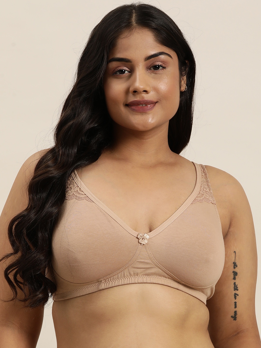 

Sztori Plus Size Bra Medium Coverage SZ04-LACA04-LACA04, Beige