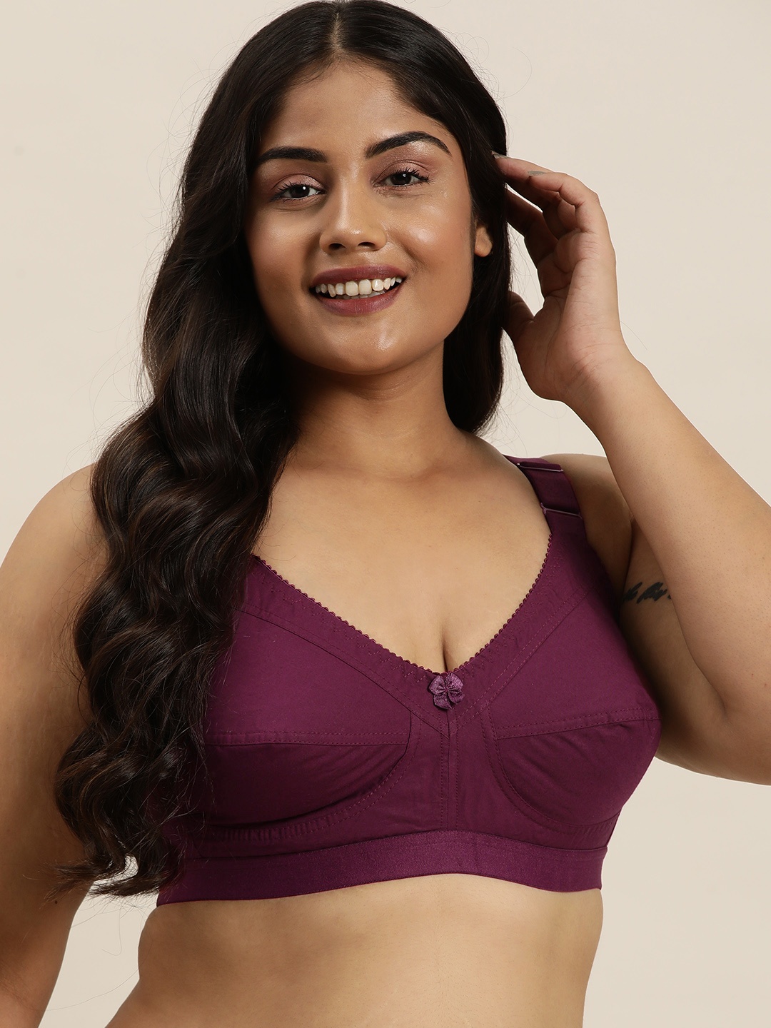 

Sztori Plus Size Bra Medium Coverage SZ10- TRIMA04-TRIMA04, Burgundy