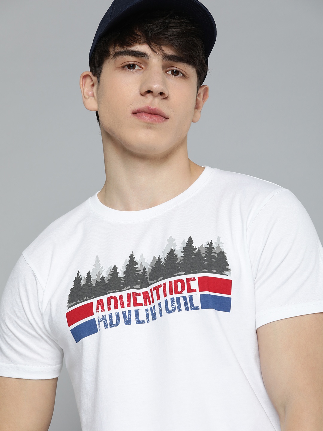 

HERE&NOW Typography Printed Pure Cotton T-shirt, White