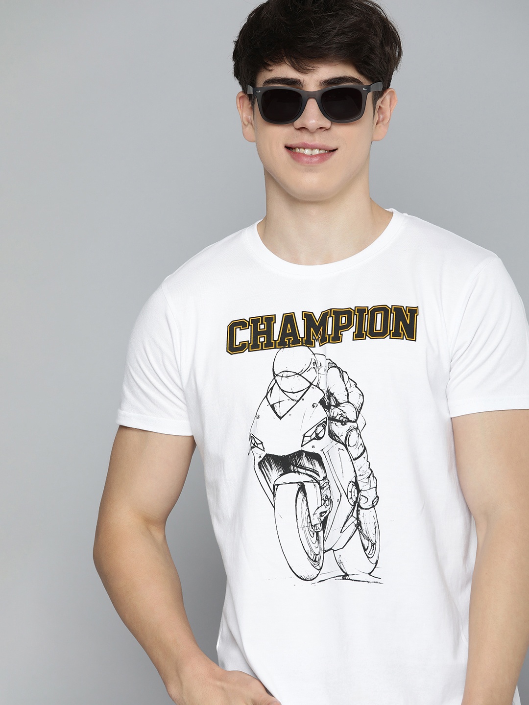 

HERE&NOW Printed Pure Cotton T-shirt, White
