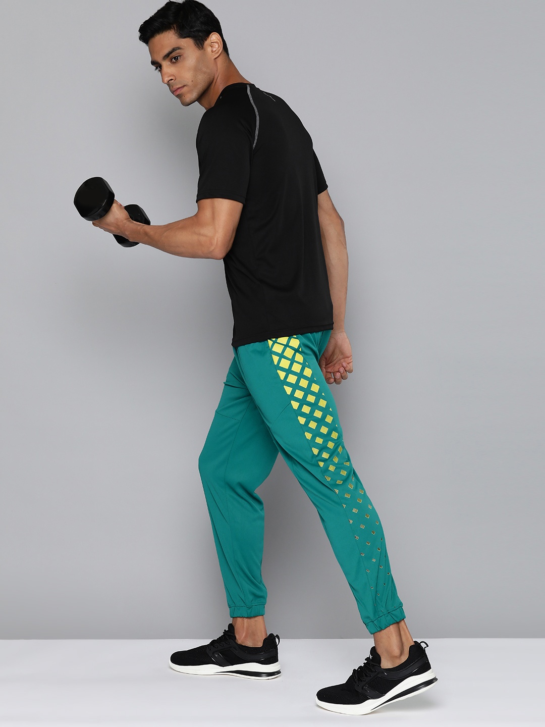 

HRX By Hrithik Roshan Men Printed Rapid-Dry Training Track Pants, Green