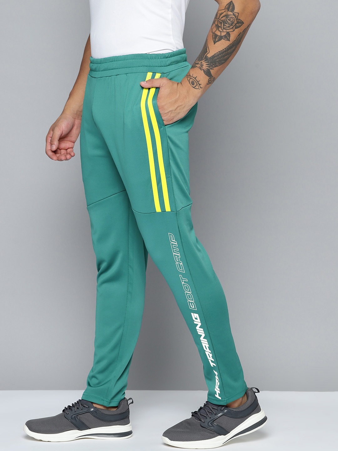 

HRX by Hrithik Roshan Rapid-Dry Slim Fit Training Track Pants, Green