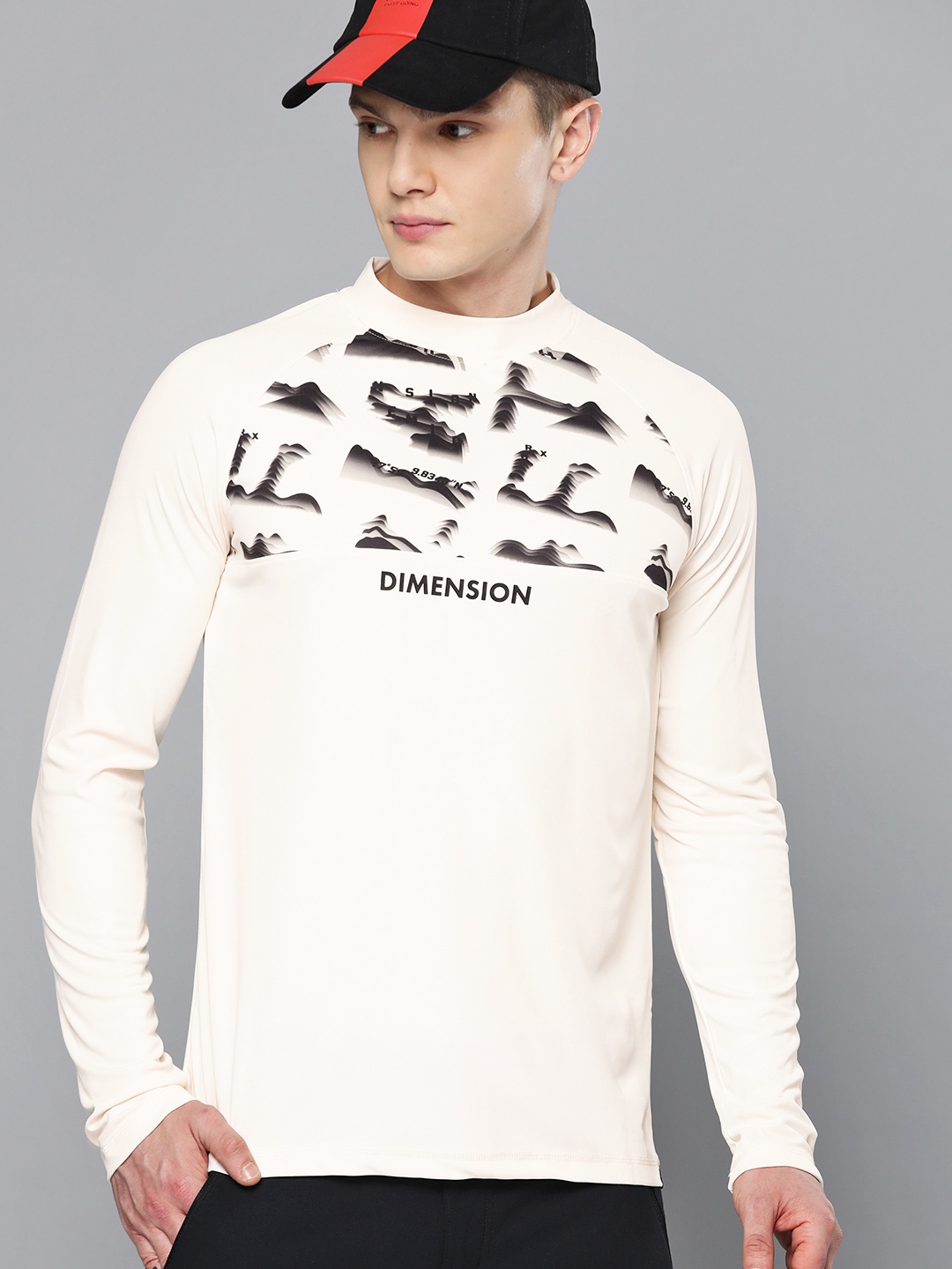 

HRX by Hrithik Roshan Printed Rapid-Dry Outdoor T-shirt, Cream