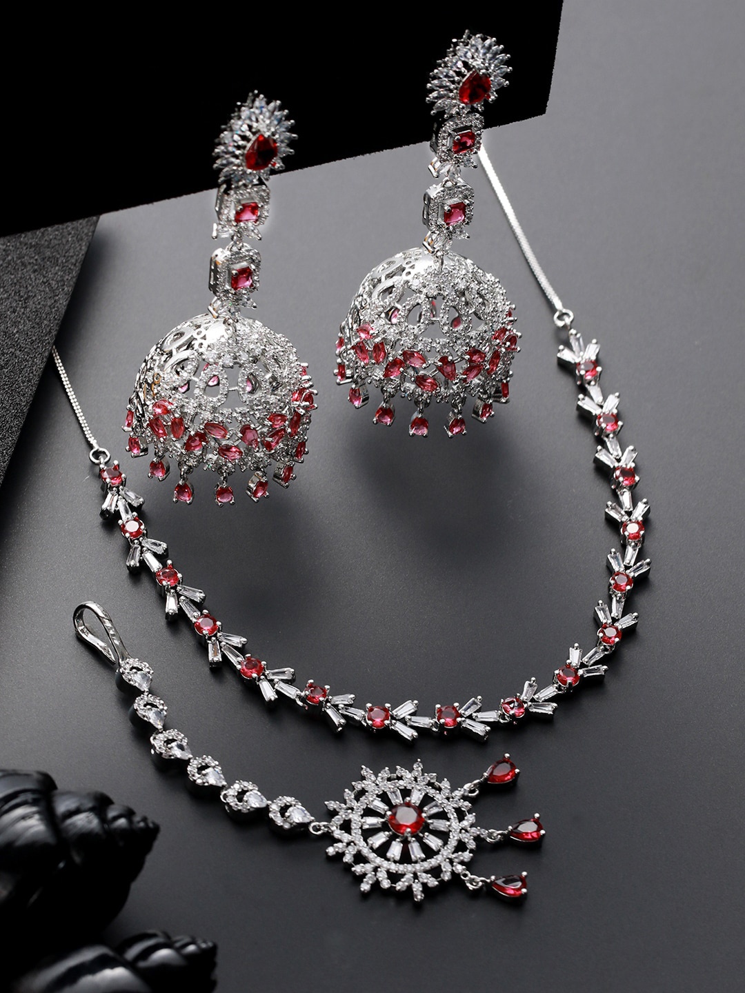 

Jazz and Sizzle Silver-Plated AD-Studded Jewellery Set