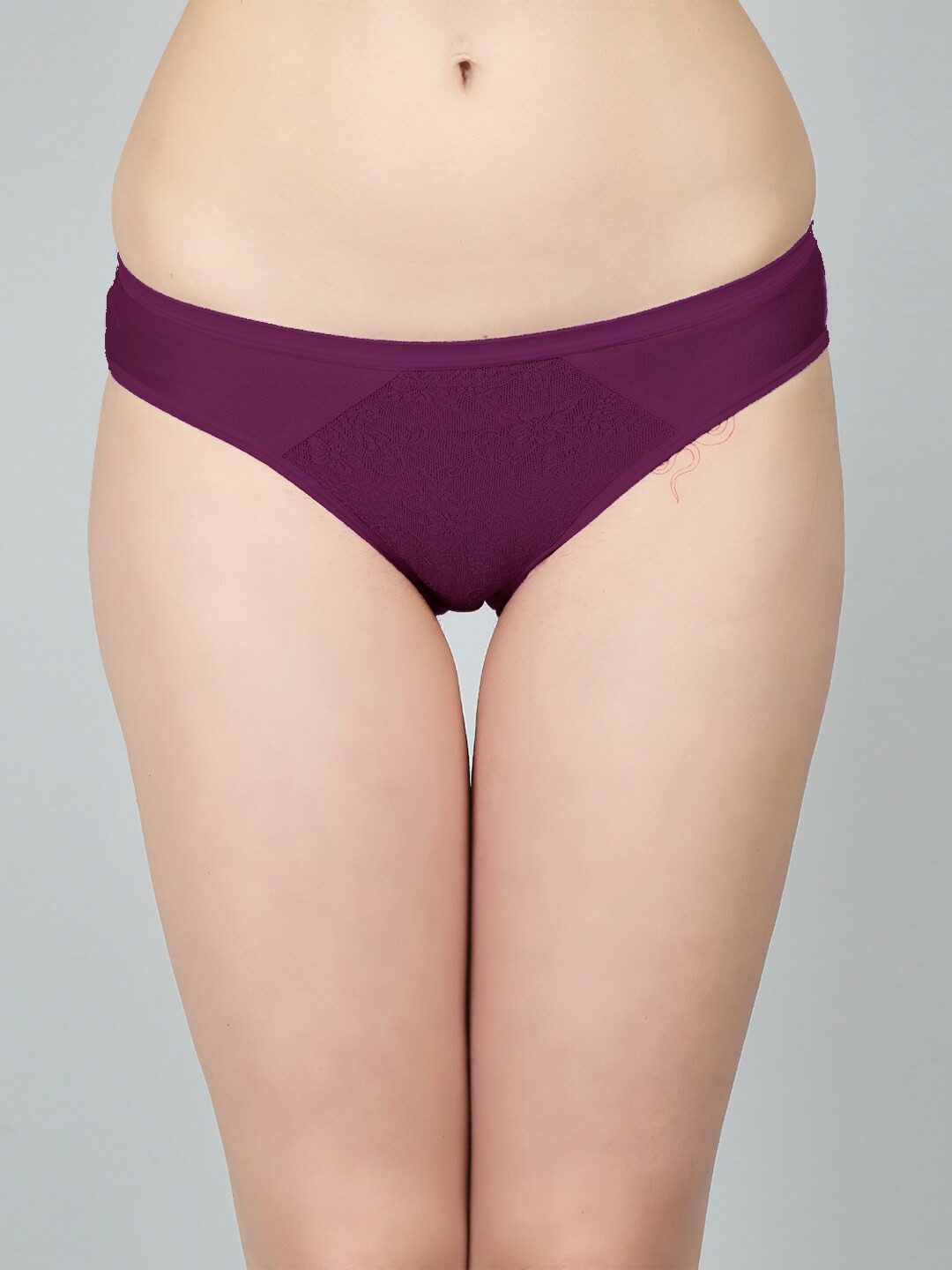 N-Gal Women Self-Design Anti-Odour Hipster Brief, Purple